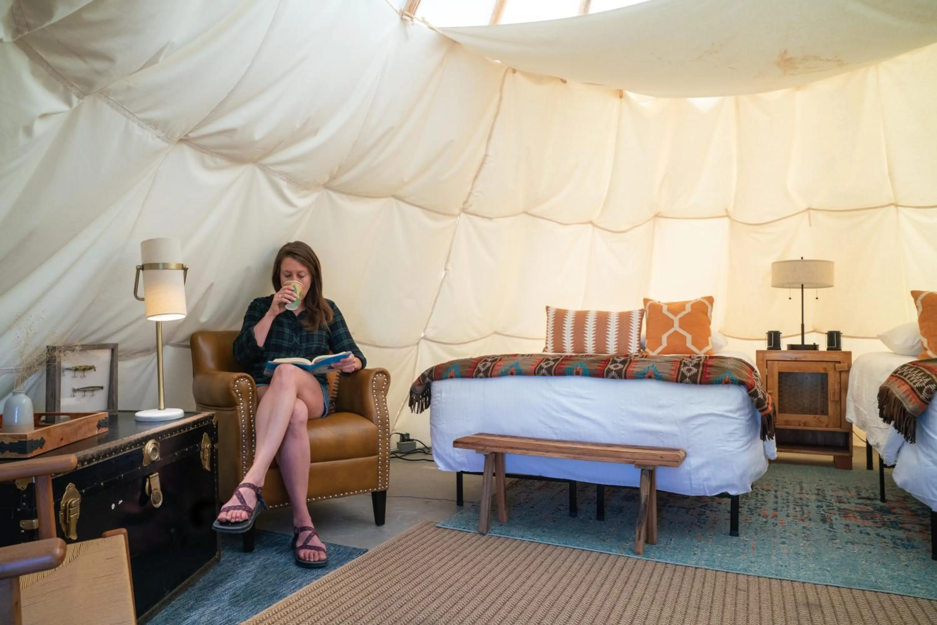 Bedroom, Bed in Dreamcatcher Tipi Hotel