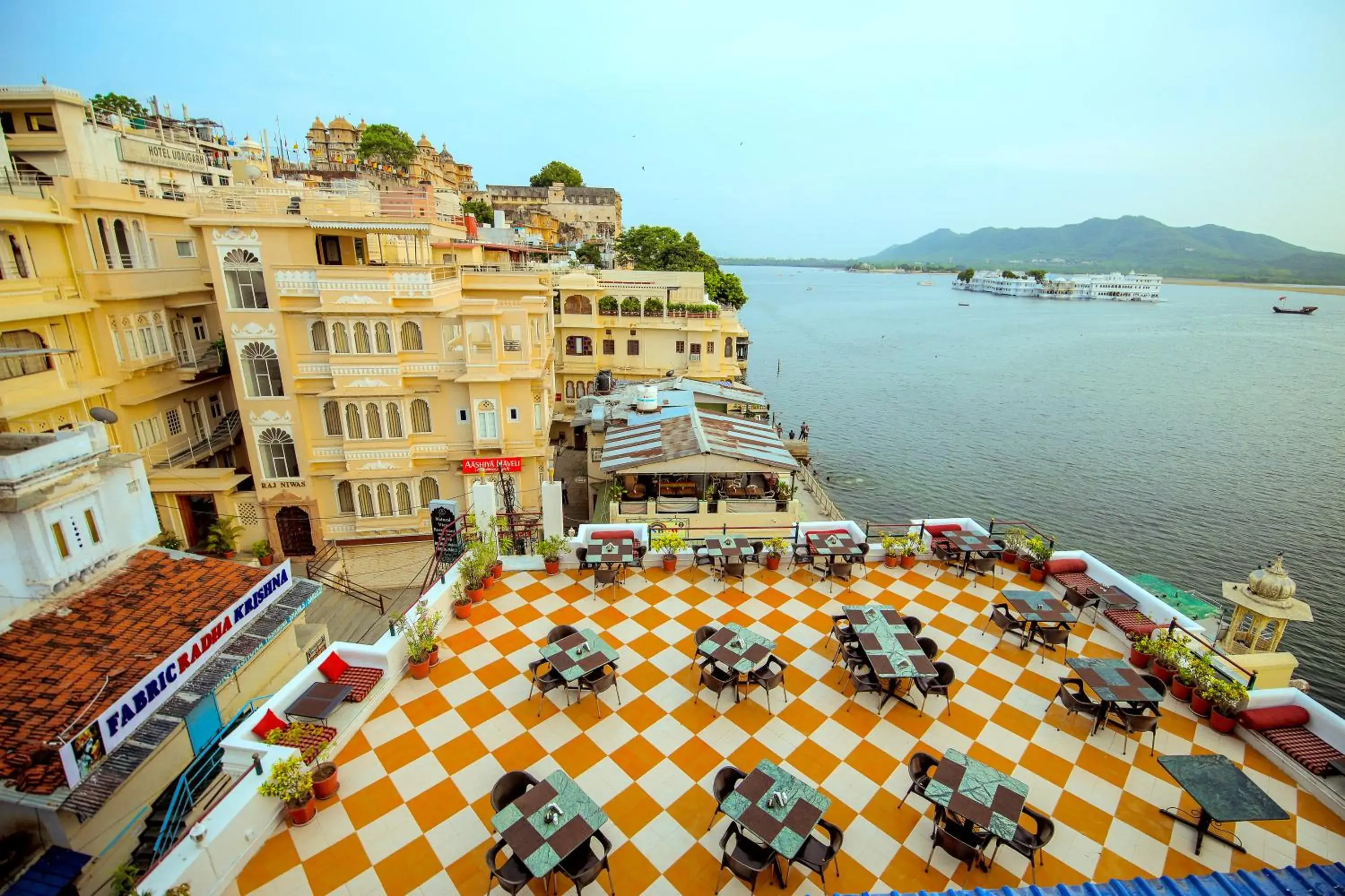 Lake view in Hotel Devraj Niwas on Lake Pichola Lake view in Hotel Devraj Niwas on Lake Pichola