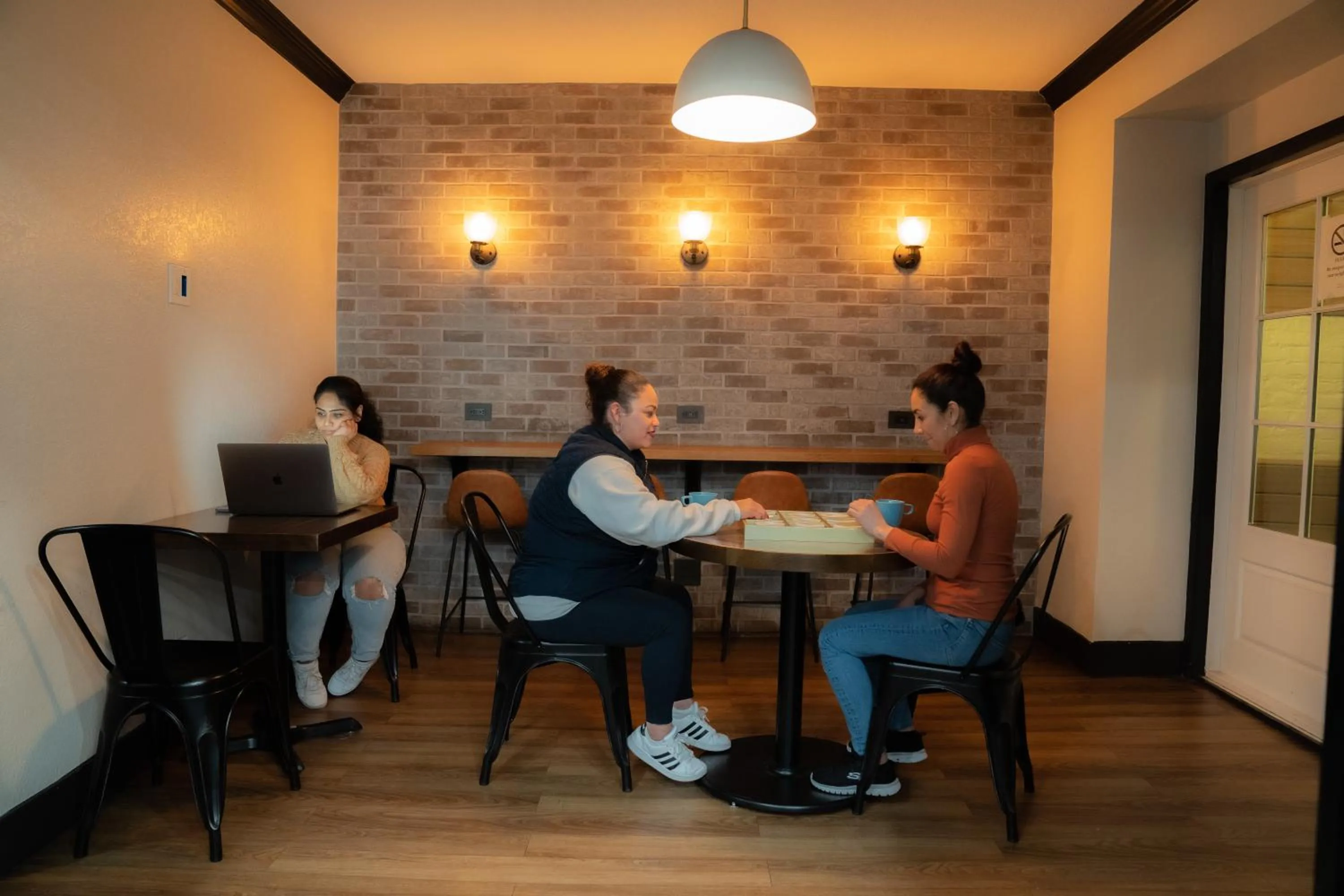 Dining area in Amsterdam Hostel