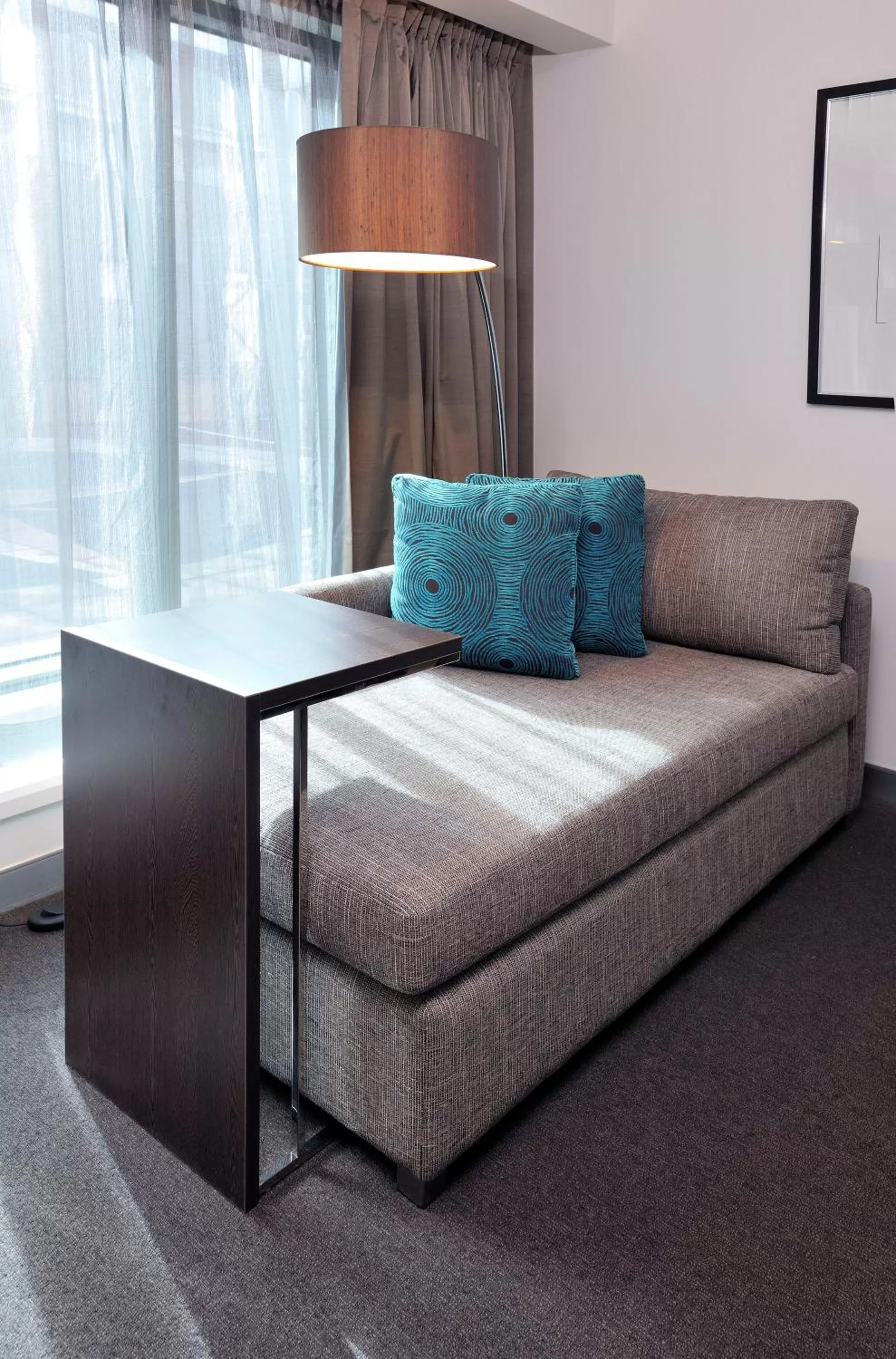 Seating area, Bed in Novotel Melbourne On Collins