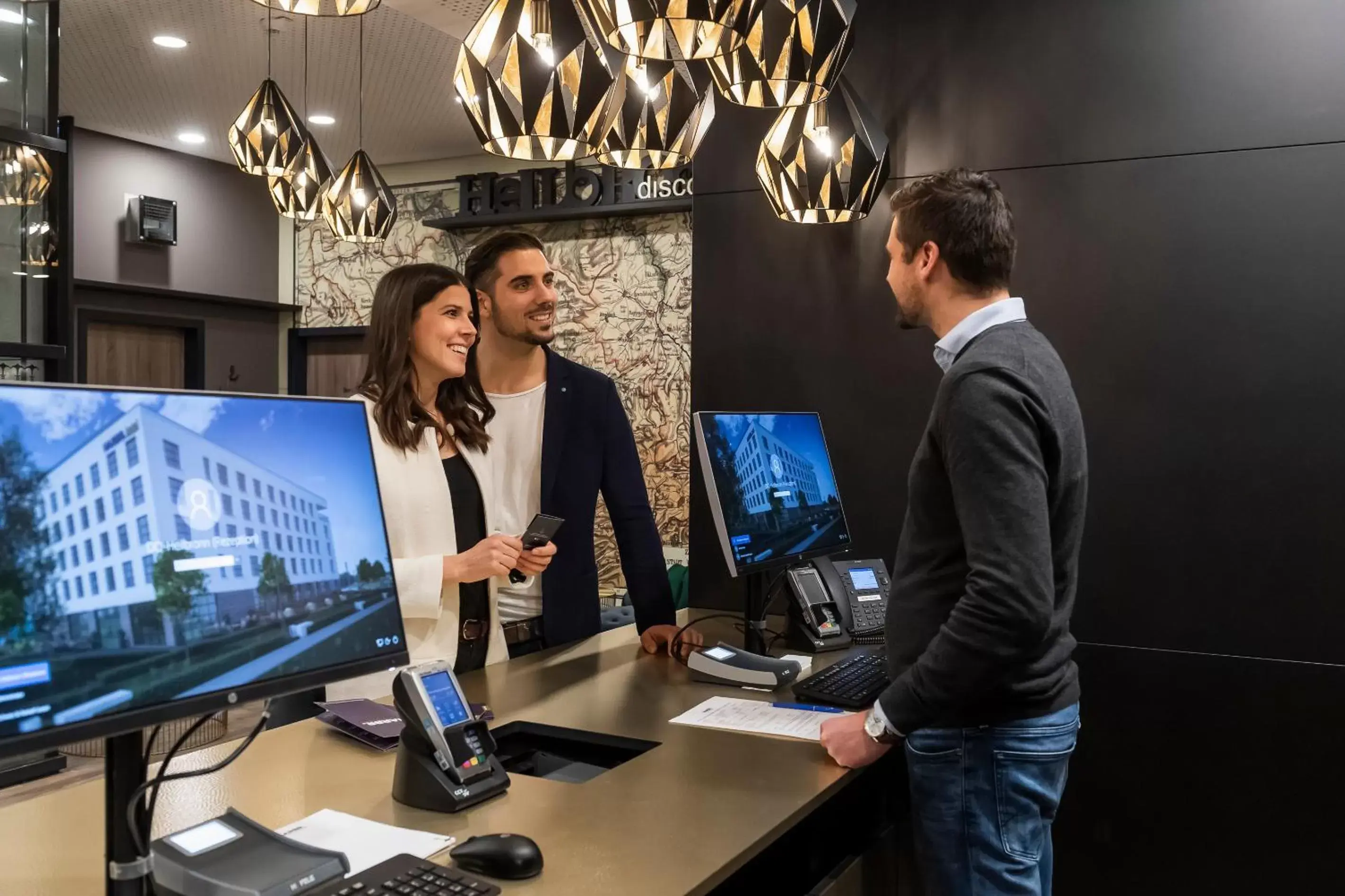 Lobby or reception in HARBR Hotel Heilbronn, a member of Radisson Individuals Lobby or reception in HARBR Hotel Heilbronn, a member of Radisson Individuals