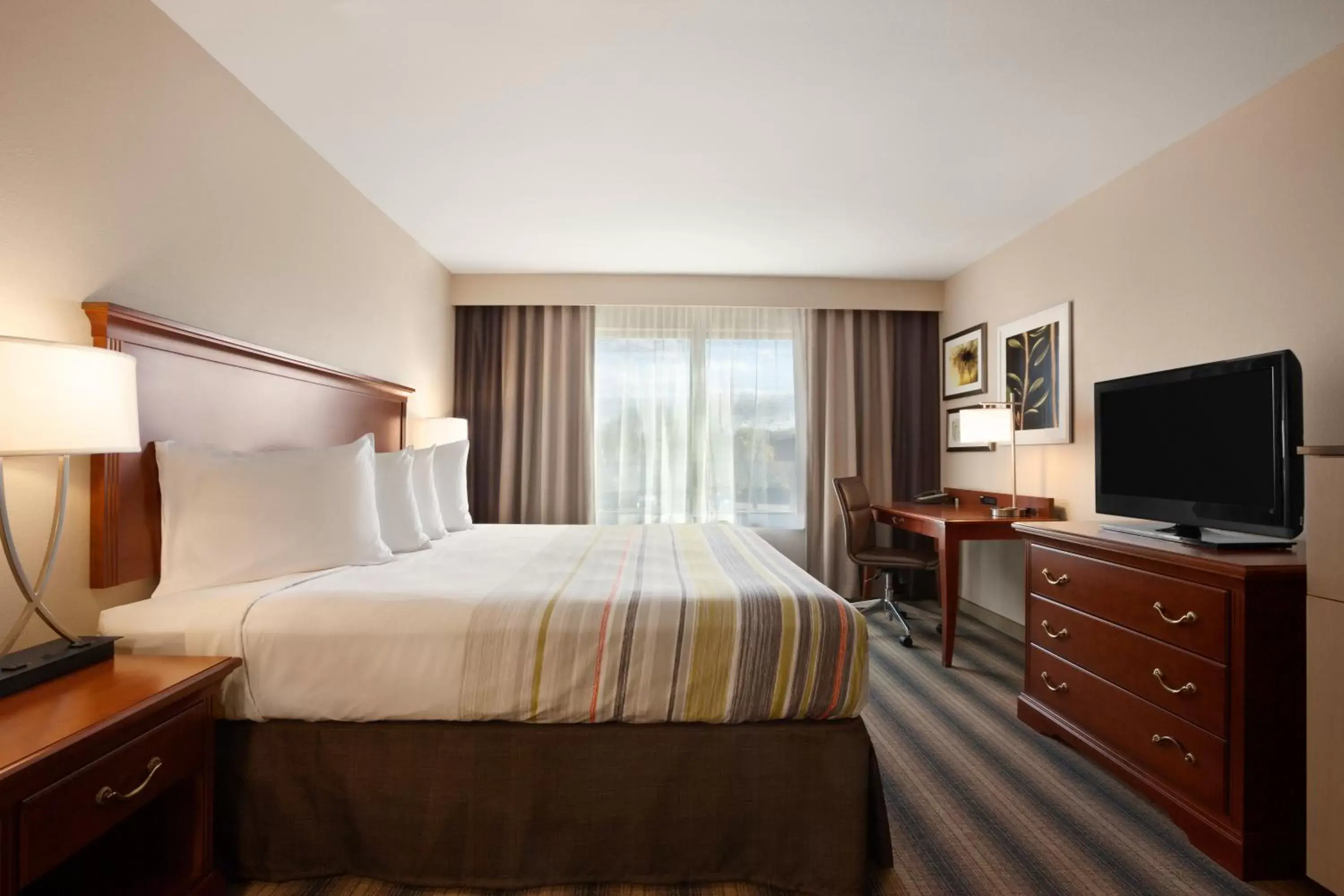 TV and multimedia, Bed in Country Inn & Suites by Radisson, Roseville, MN