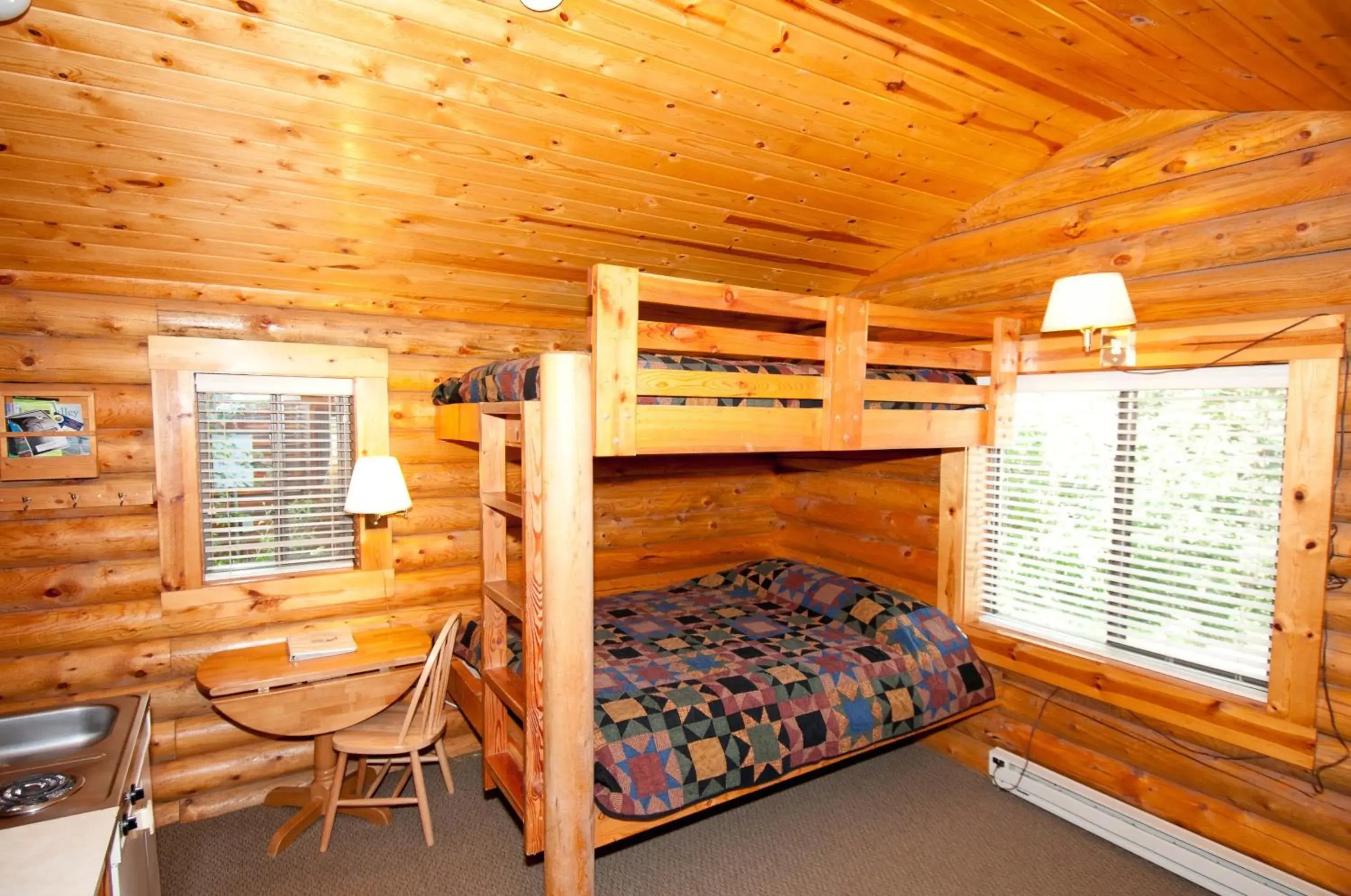 Living room, Bunk Bed in Teton Valley Cabins