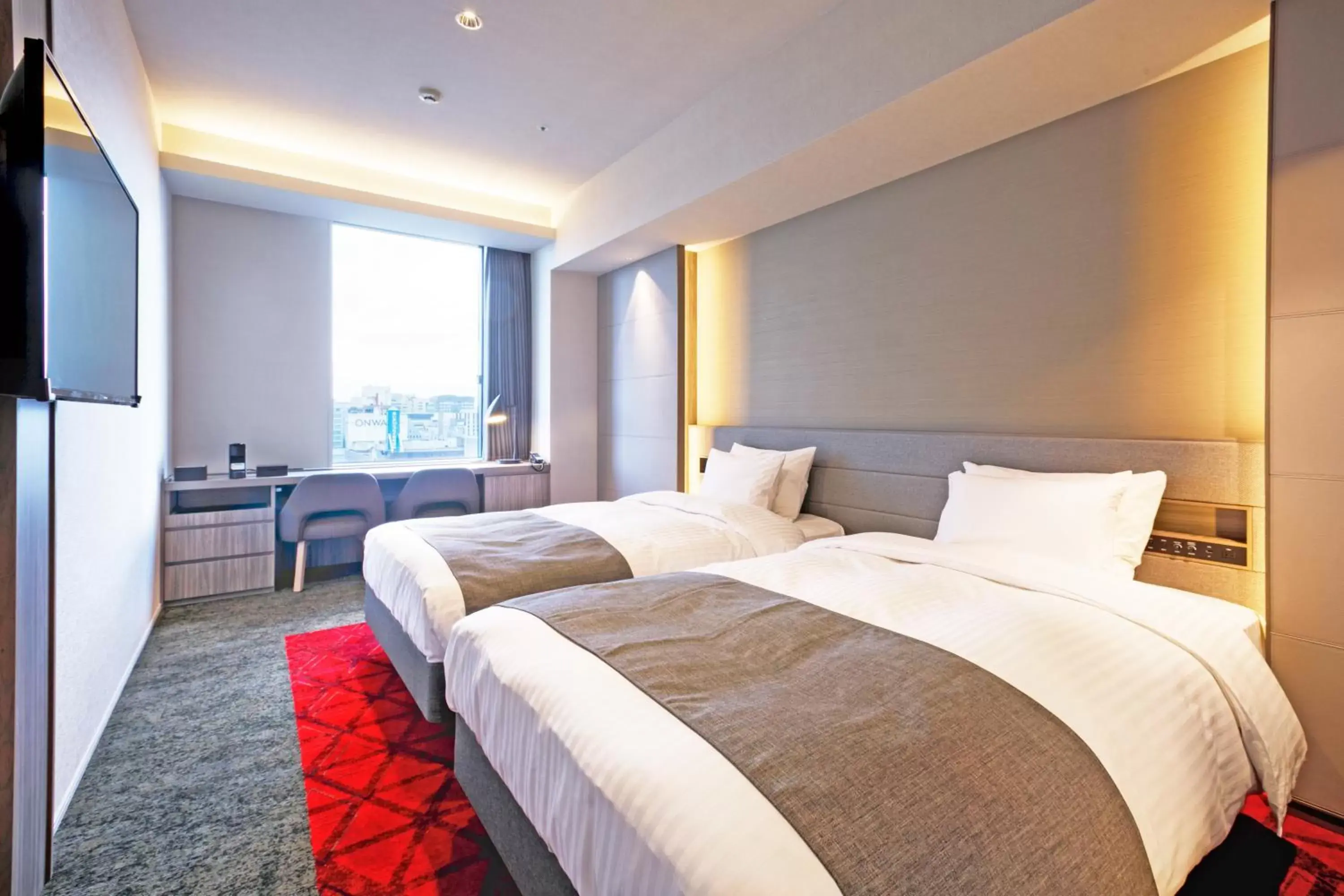 Photo of the whole room, Bed in Hotel JAL City Fukuoka Tenjin