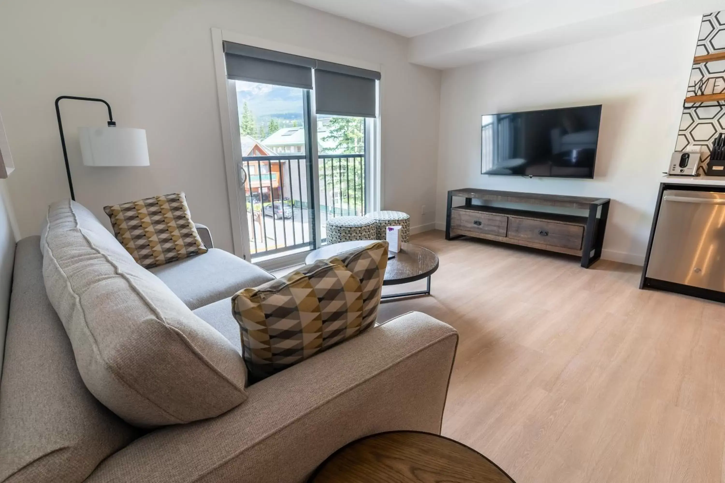 Living room, Seating Area in Basecamp Suites Canmore