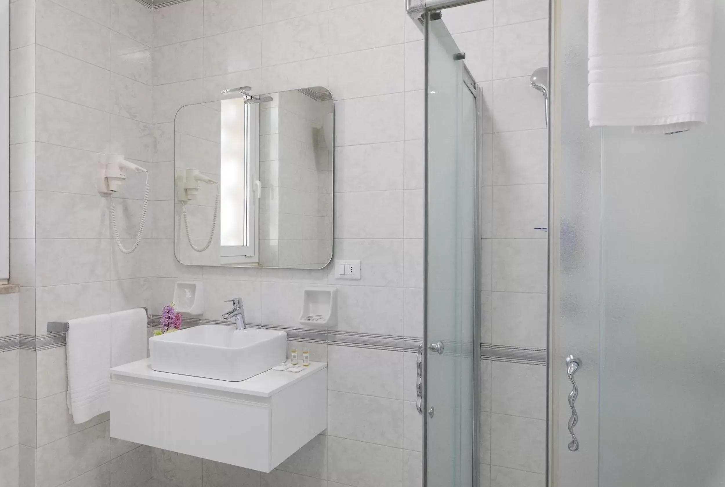 Shower, Bathroom in Hotel Delle Palme