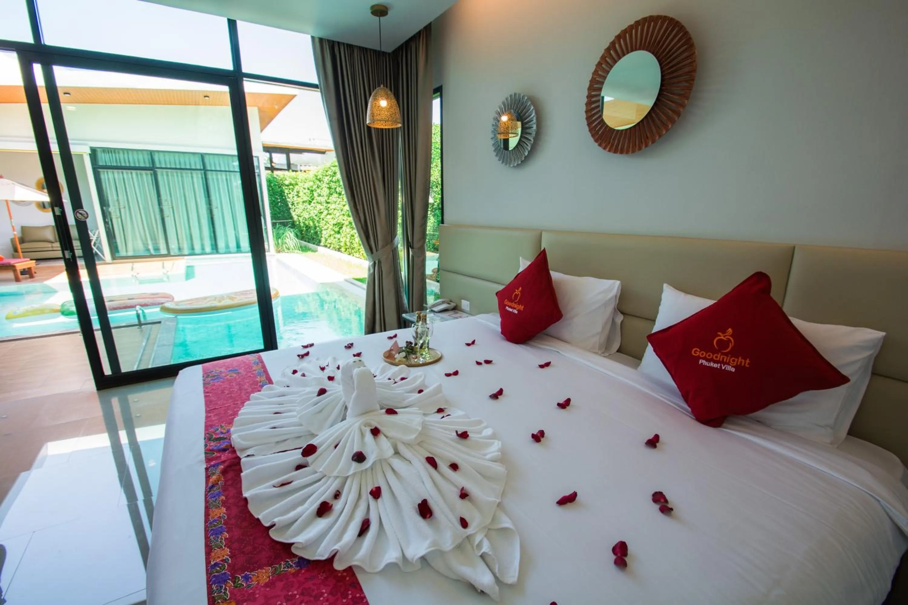 Bedroom, Bed in Good Night Pool Villa Phuket - SHA Plus