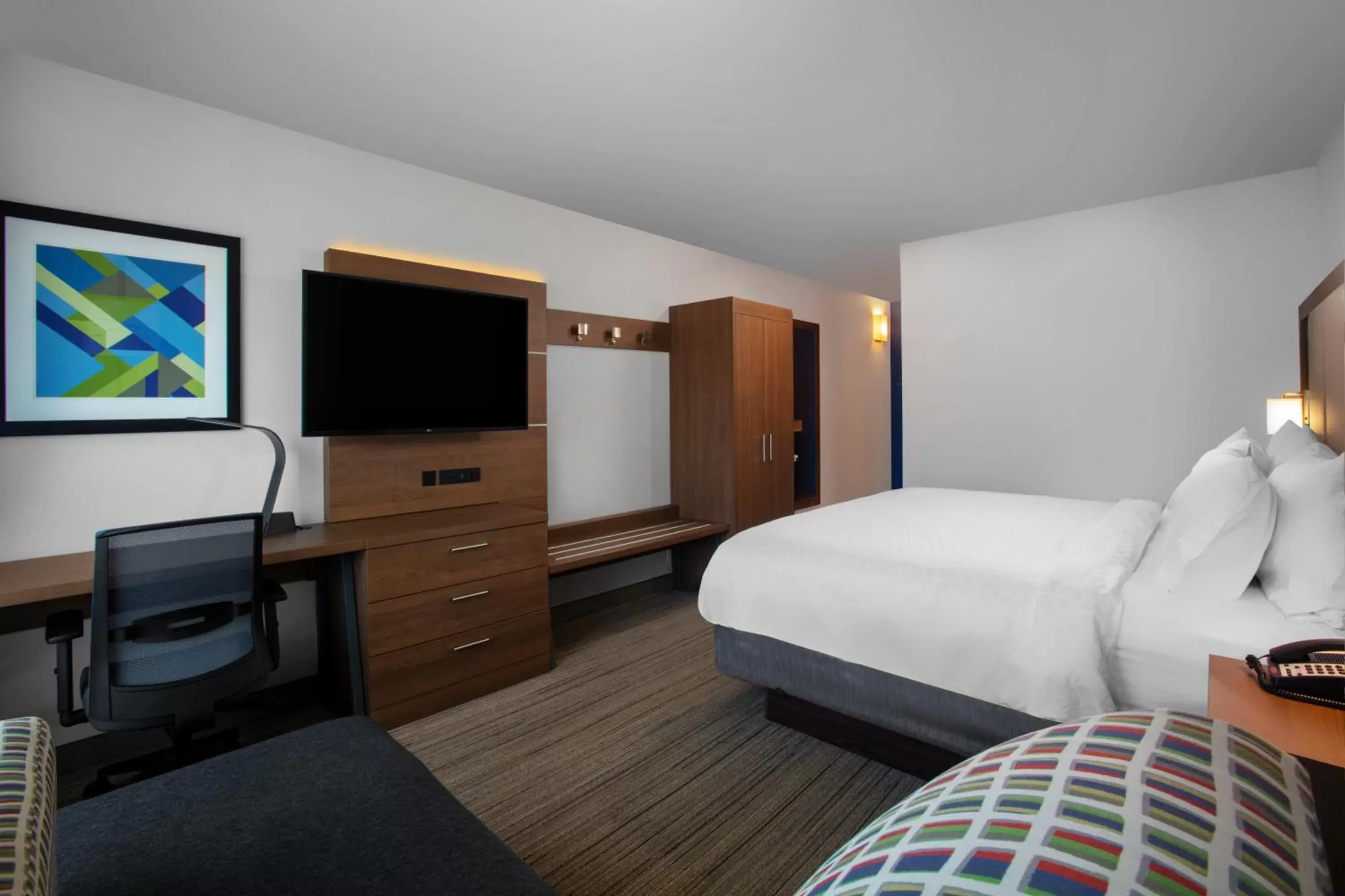 Bed, TV/Entertainment Center in Holiday Inn Express Charleston-Civic Center, an IHG Hotel