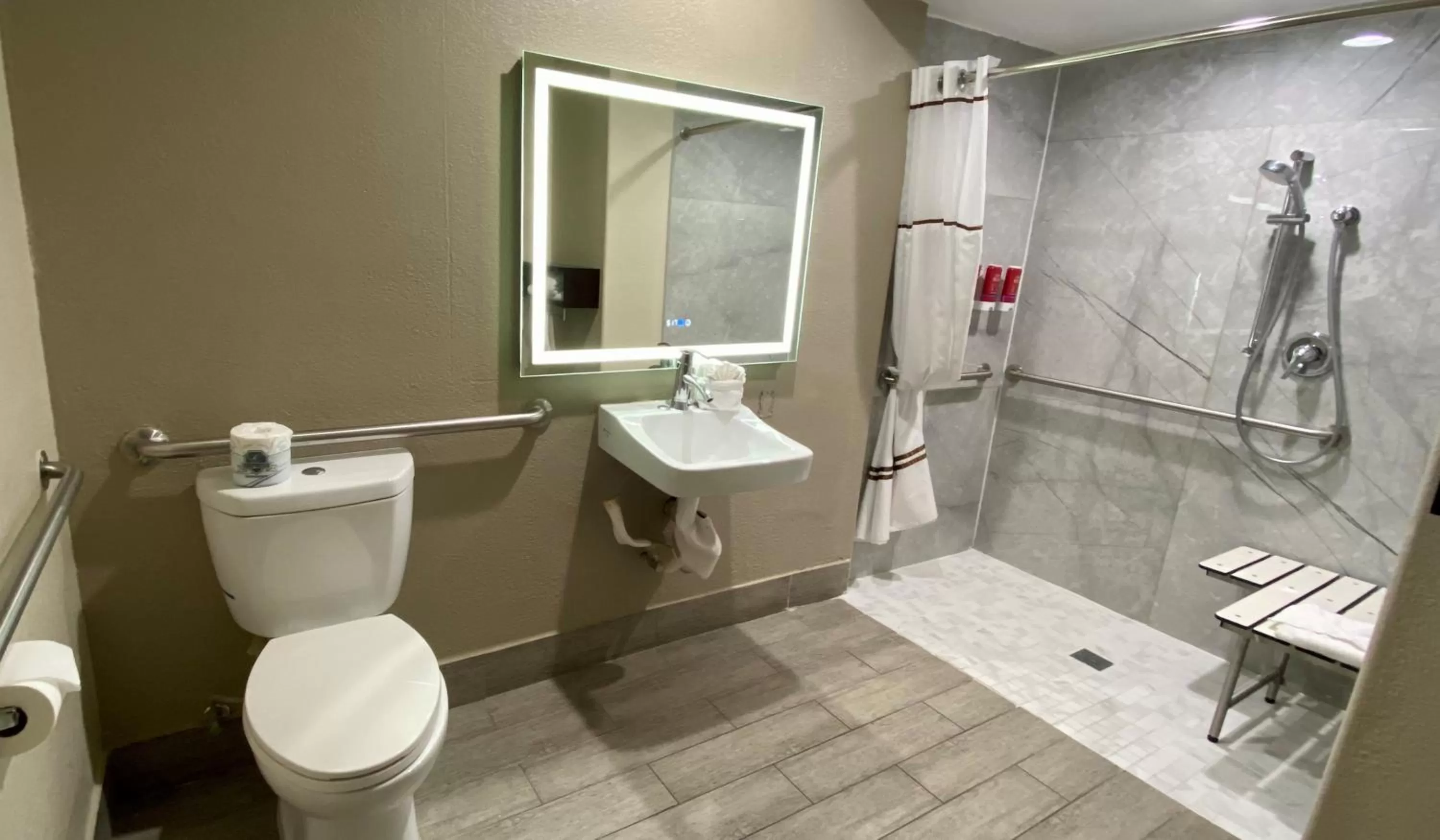 Bathroom in SureStay Hotel by Best Western Santa Cruz