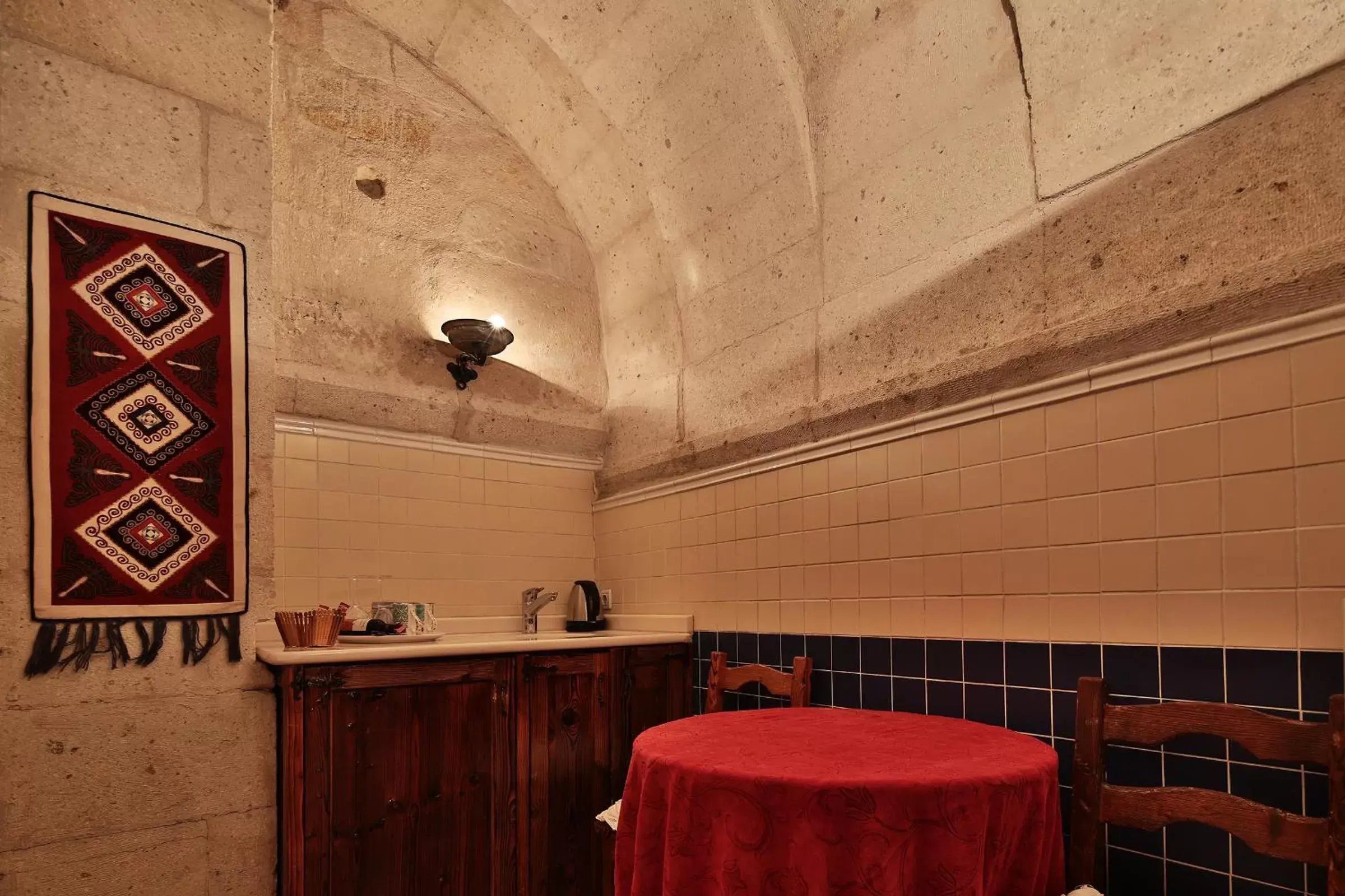 Kitchen or kitchenette in Cappadocia Cave Suites