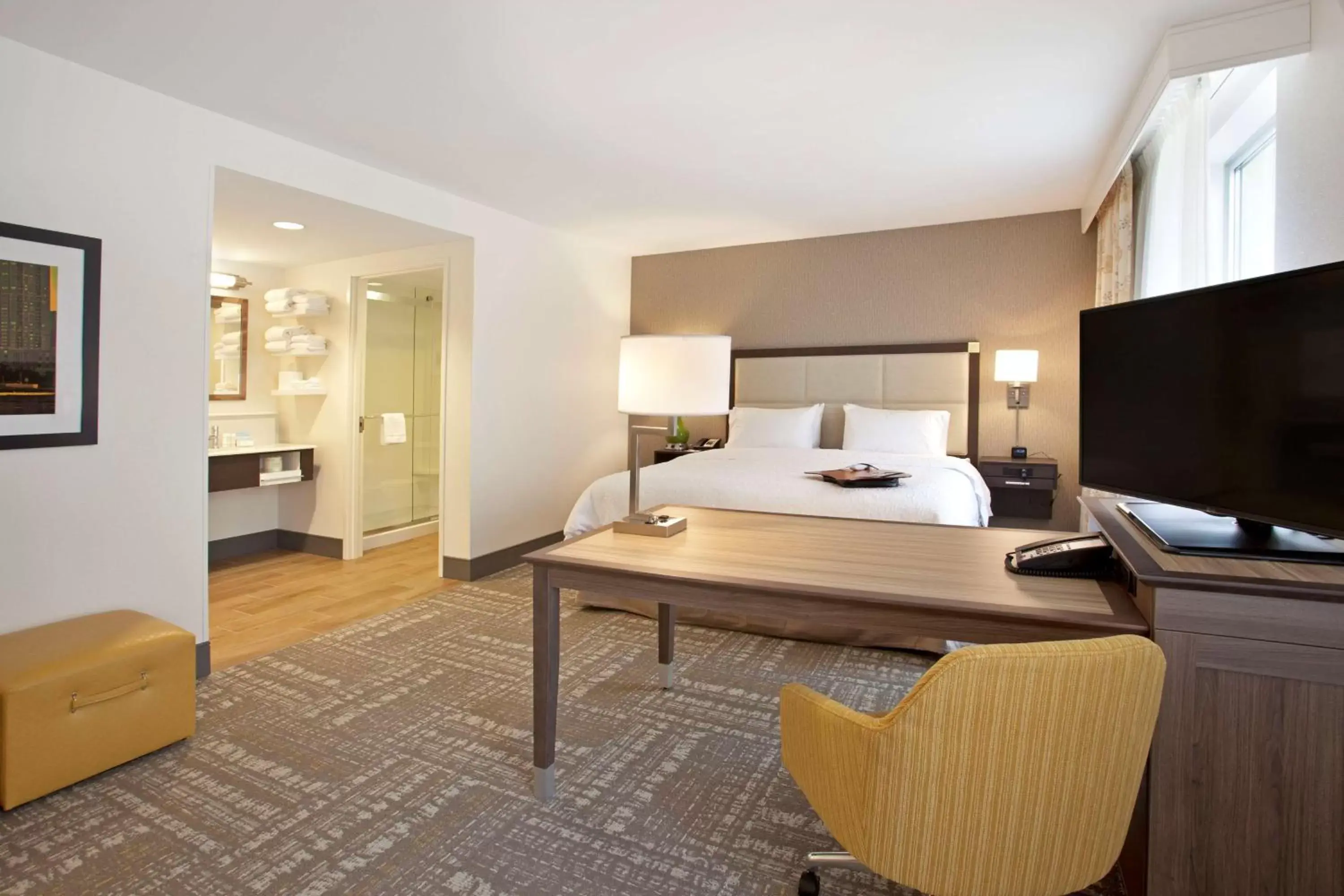 Bedroom, TV/Entertainment Center in Hampton Inn & Suites - Minneapolis/Downtown