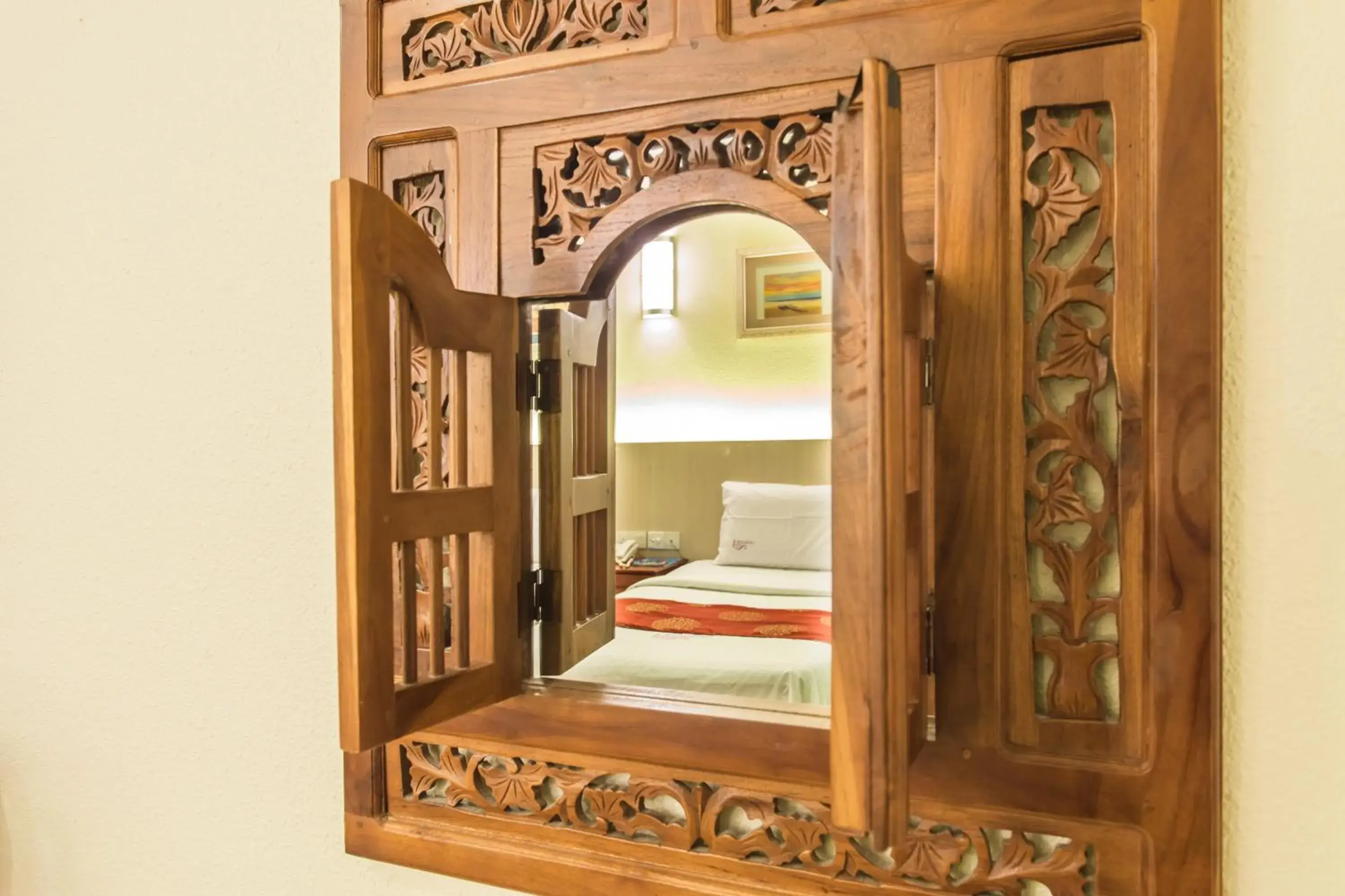 Decorative detail, Bed in Lavender Inn Permas Jaya Decorative detail, Bed in Lavender Inn Permas Jaya