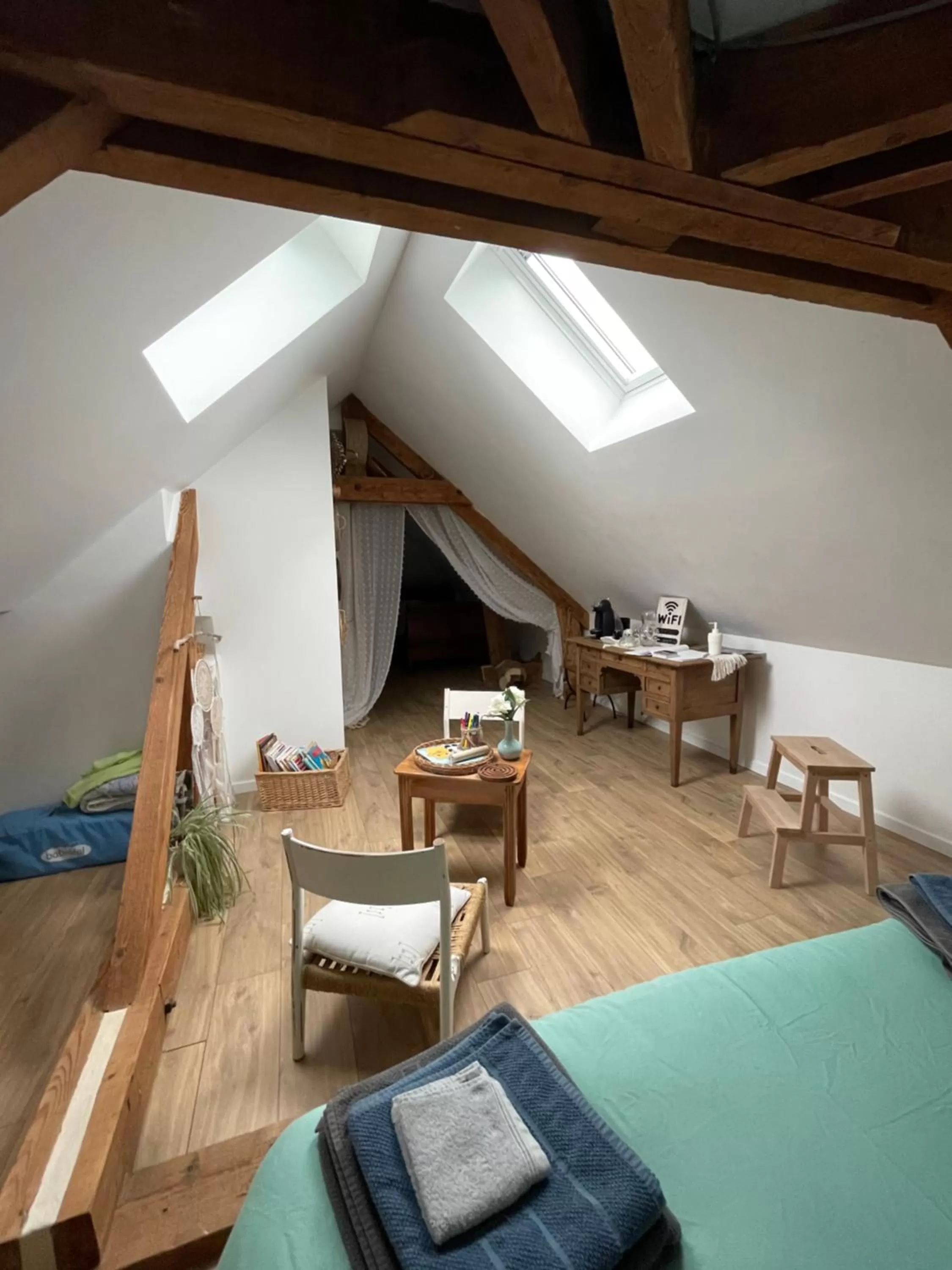 Bed in Chambre ambiance campagne chic