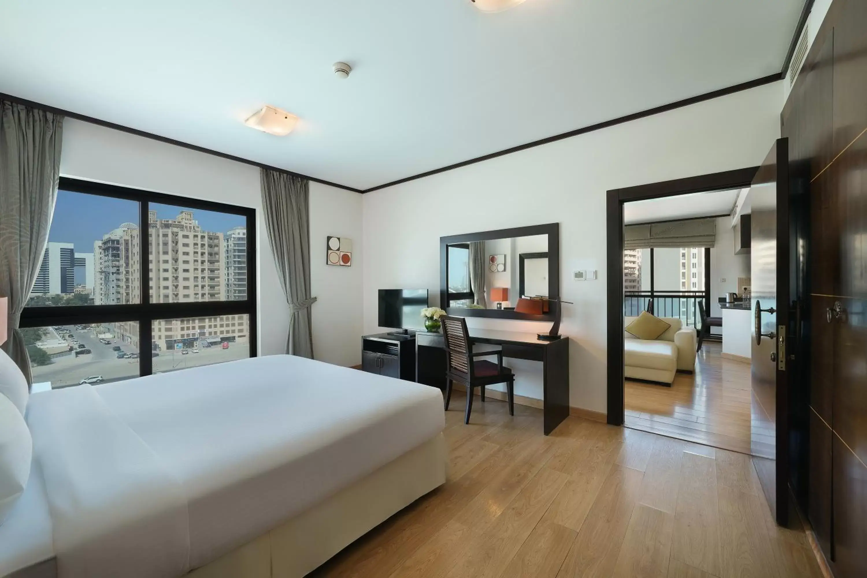 Bed in Park Apartments Dubai, an Edge By Rotana Hotel