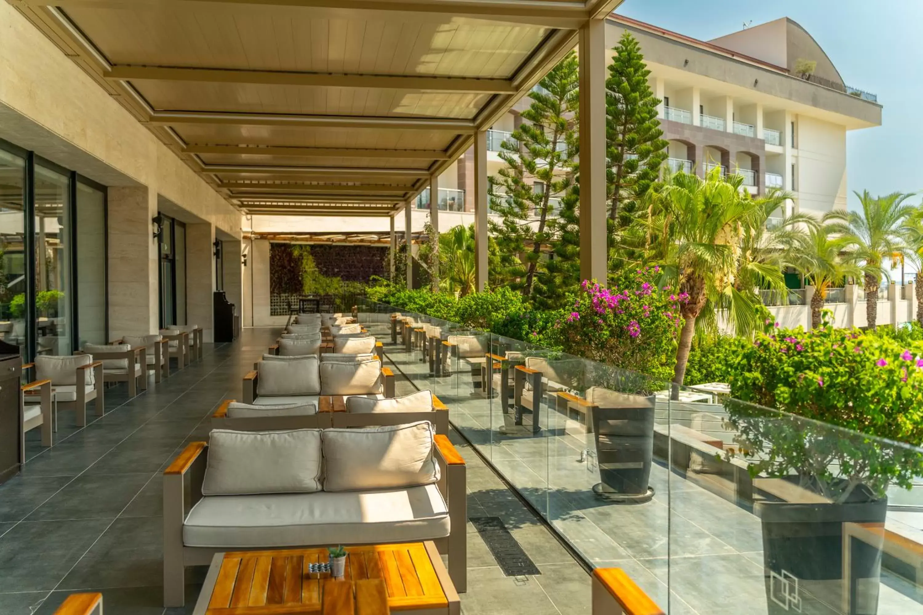 Balcony/Terrace, Restaurant/Places to Eat in DoubleTree By Hilton Antalya-Kemer