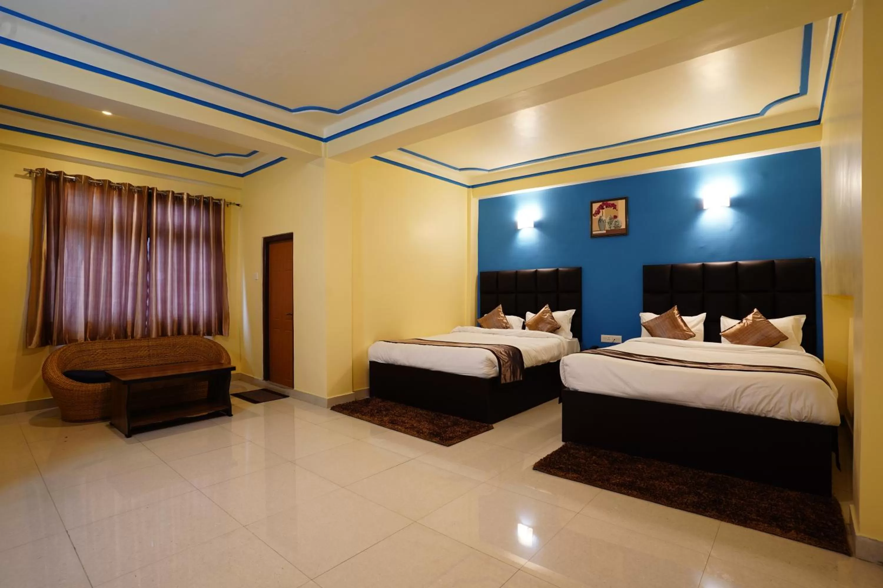 Bed in Hotel White Lotus Gangtok