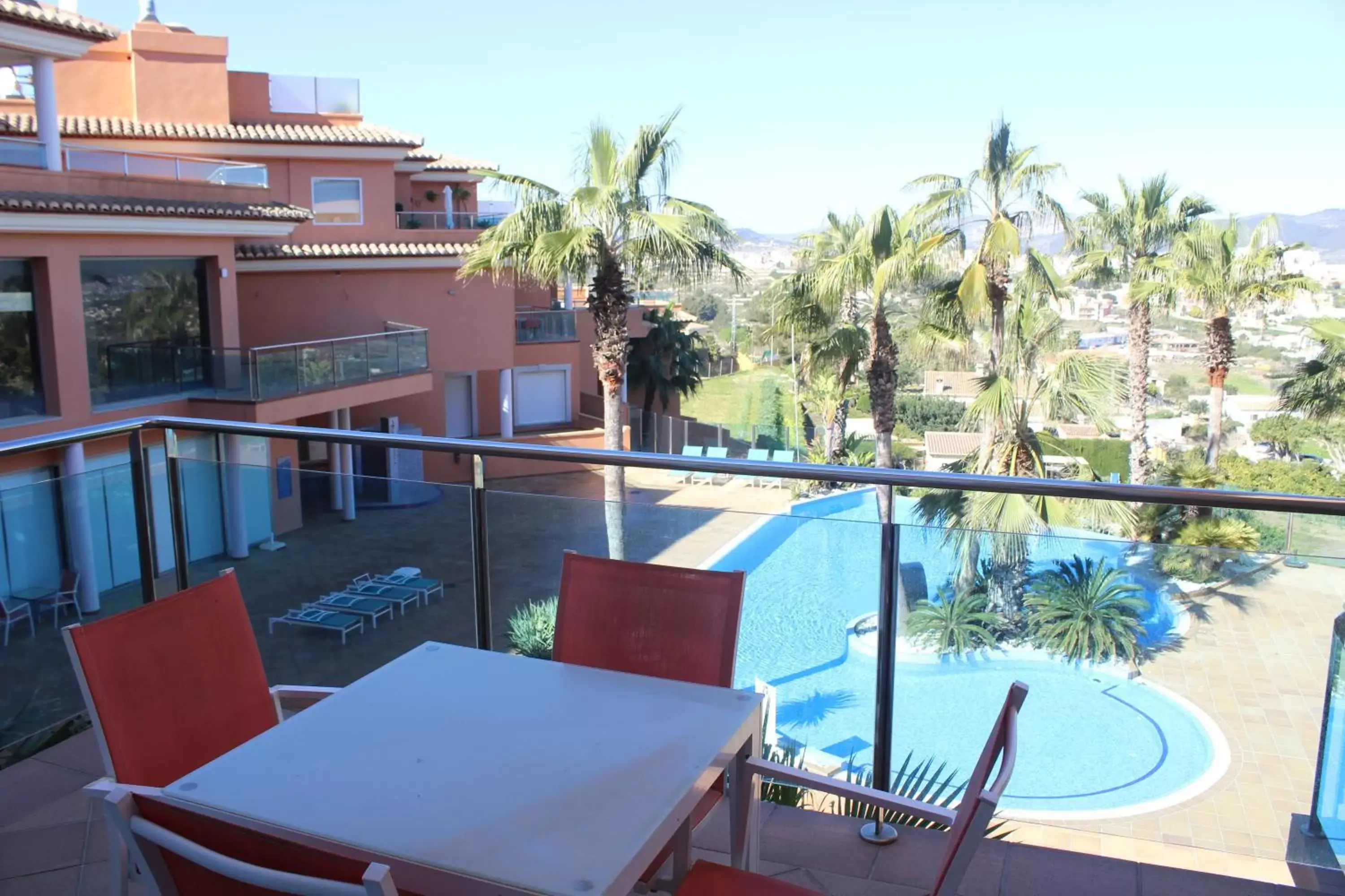 Balcony/Terrace, Pool View in Apartamentos Flamingo Hills