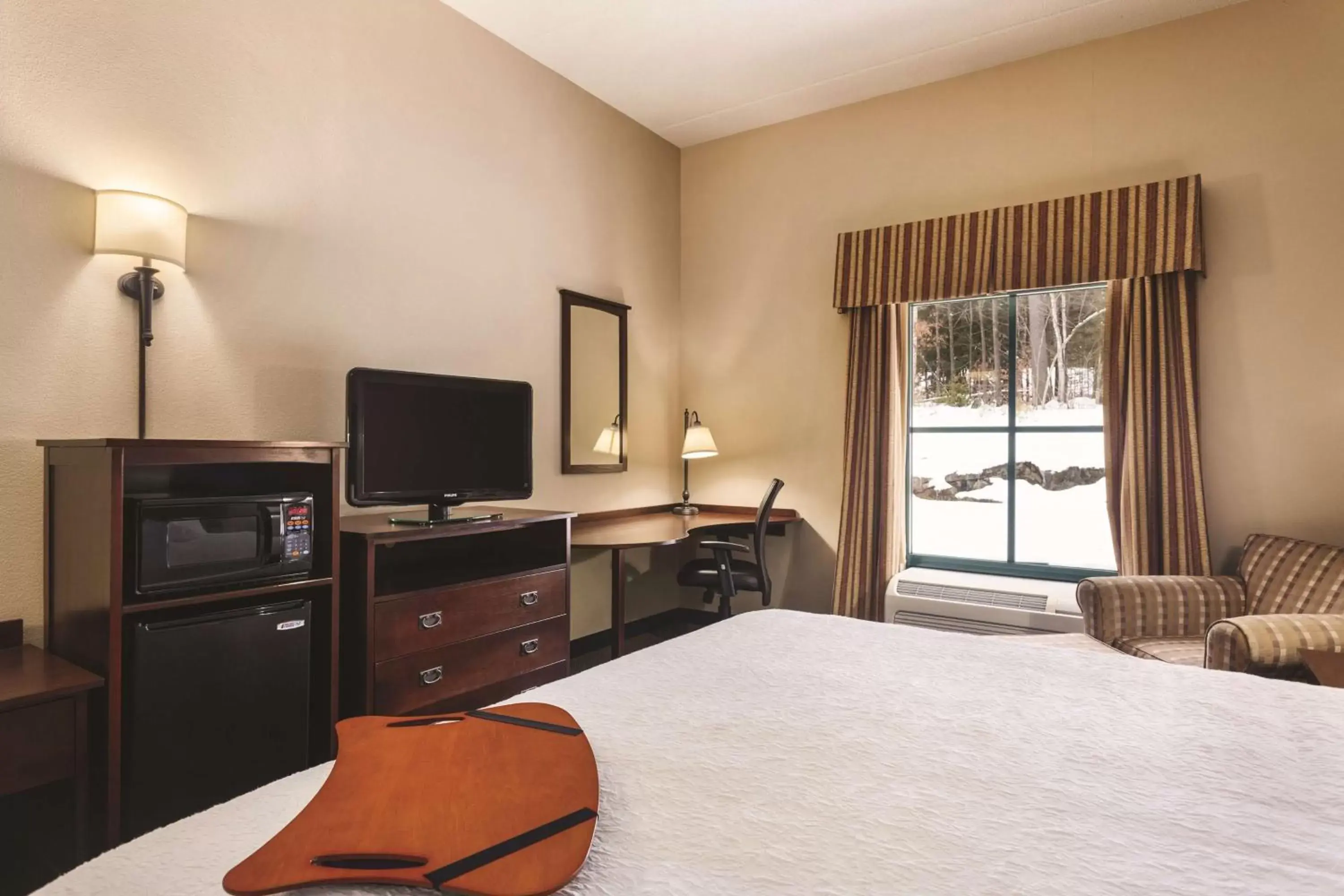 Bed, TV/Entertainment Center in Hampton Inn & Suites Lake George