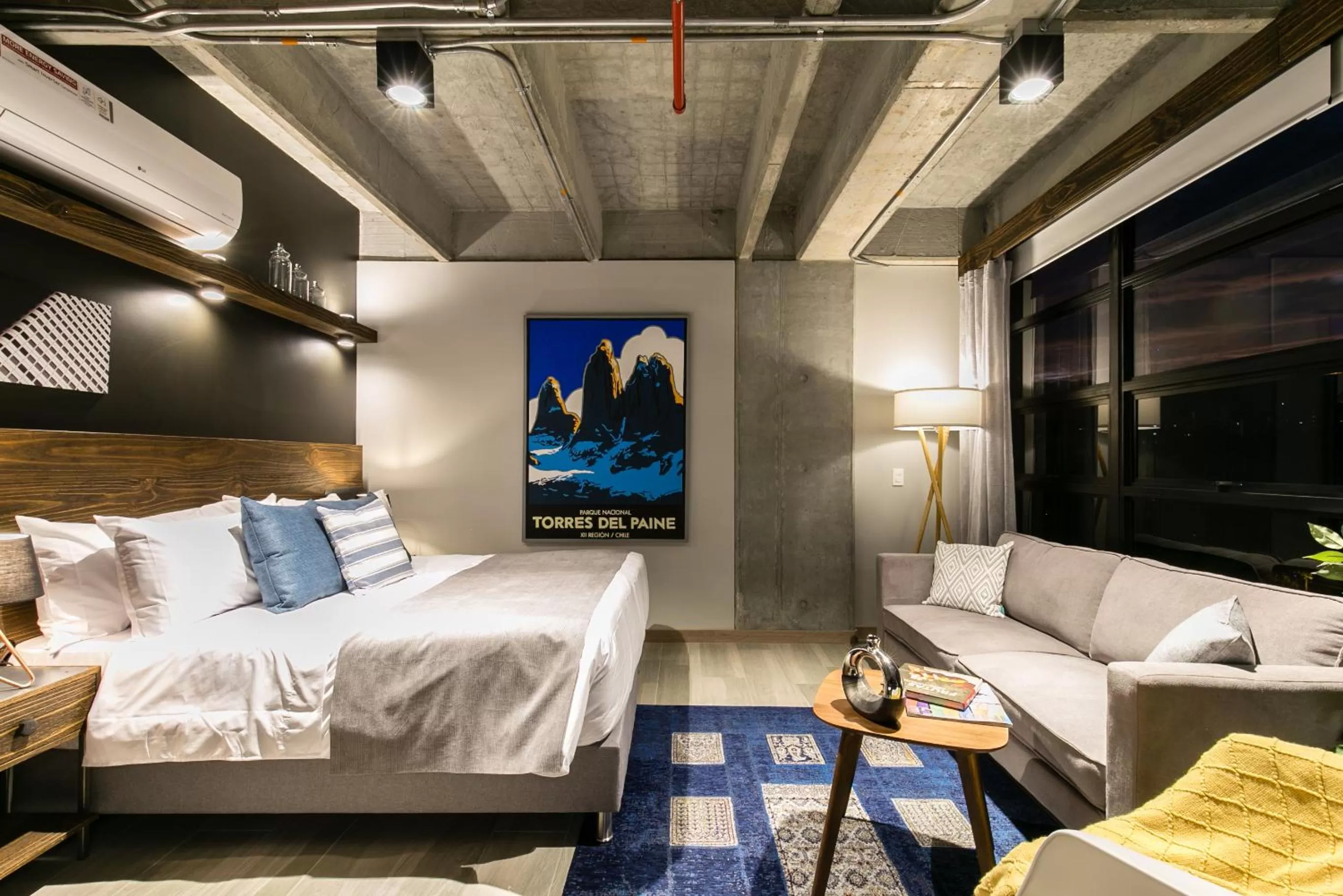 Bed in Factory Lofts Hotel