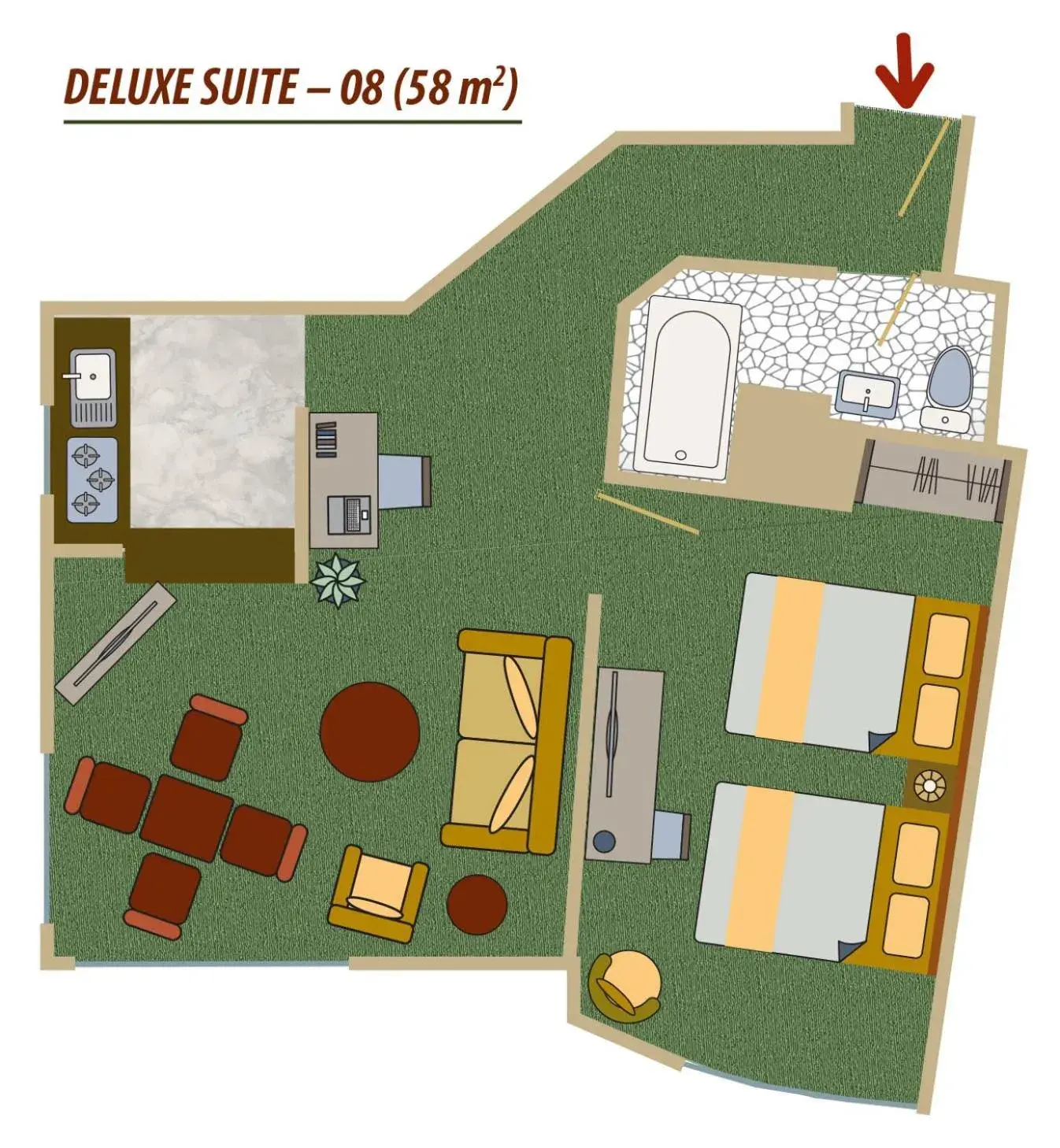 Photo of the whole room, Floor Plan in Ritz Apart Hotel