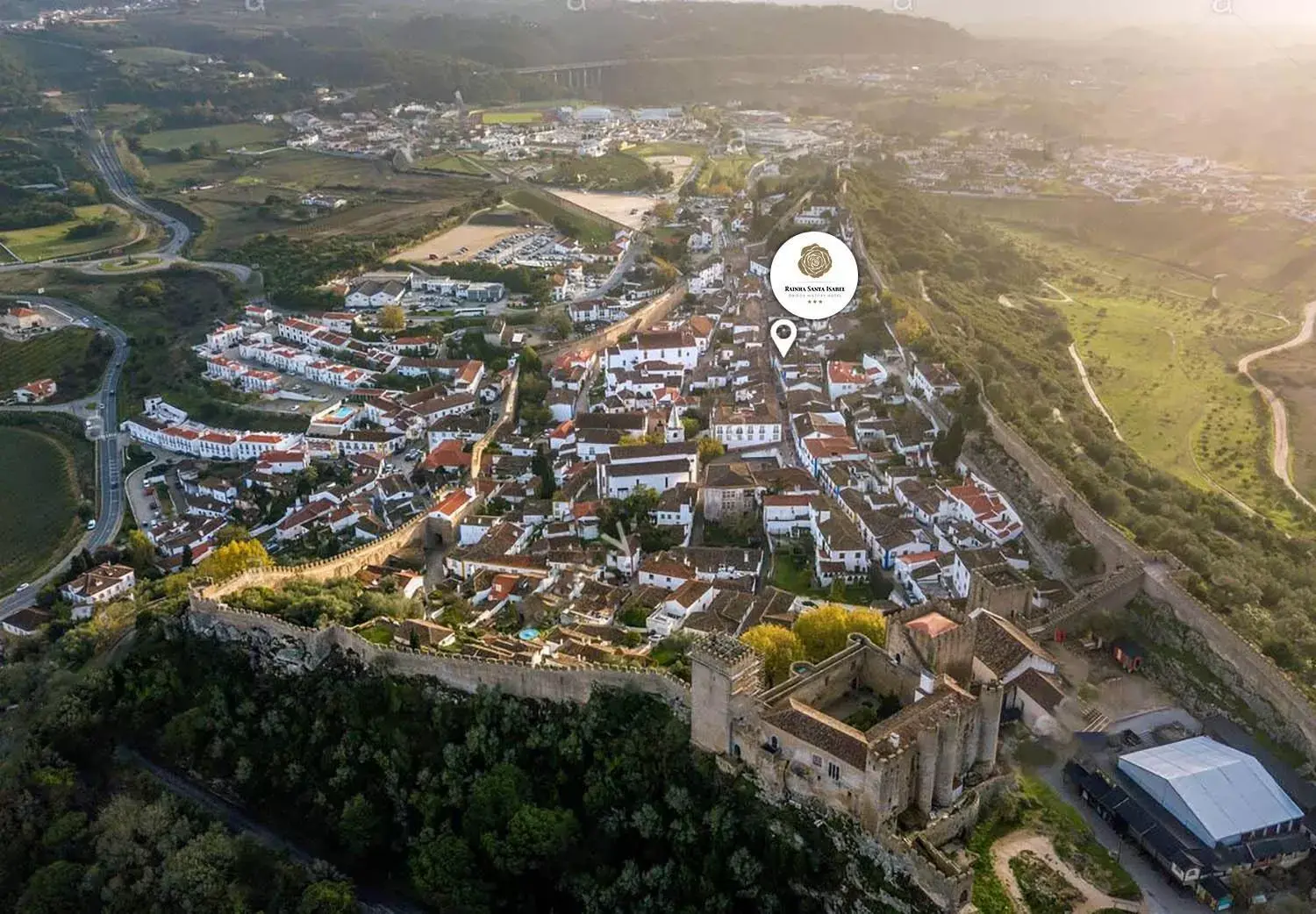 Bird's eye view, Bird's-eye View in Rainha Santa Isabel - Óbidos History Hotel