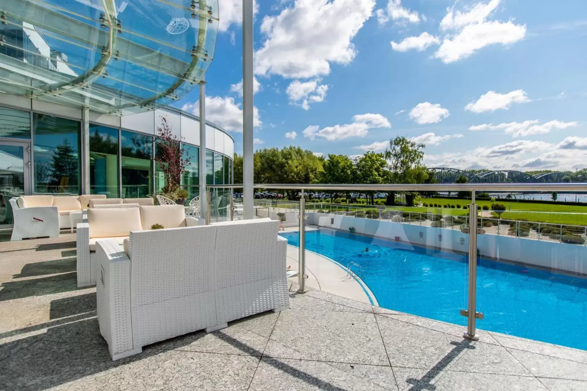 Balcony/Terrace, Swimming Pool in Copernicus Toruń Hotel