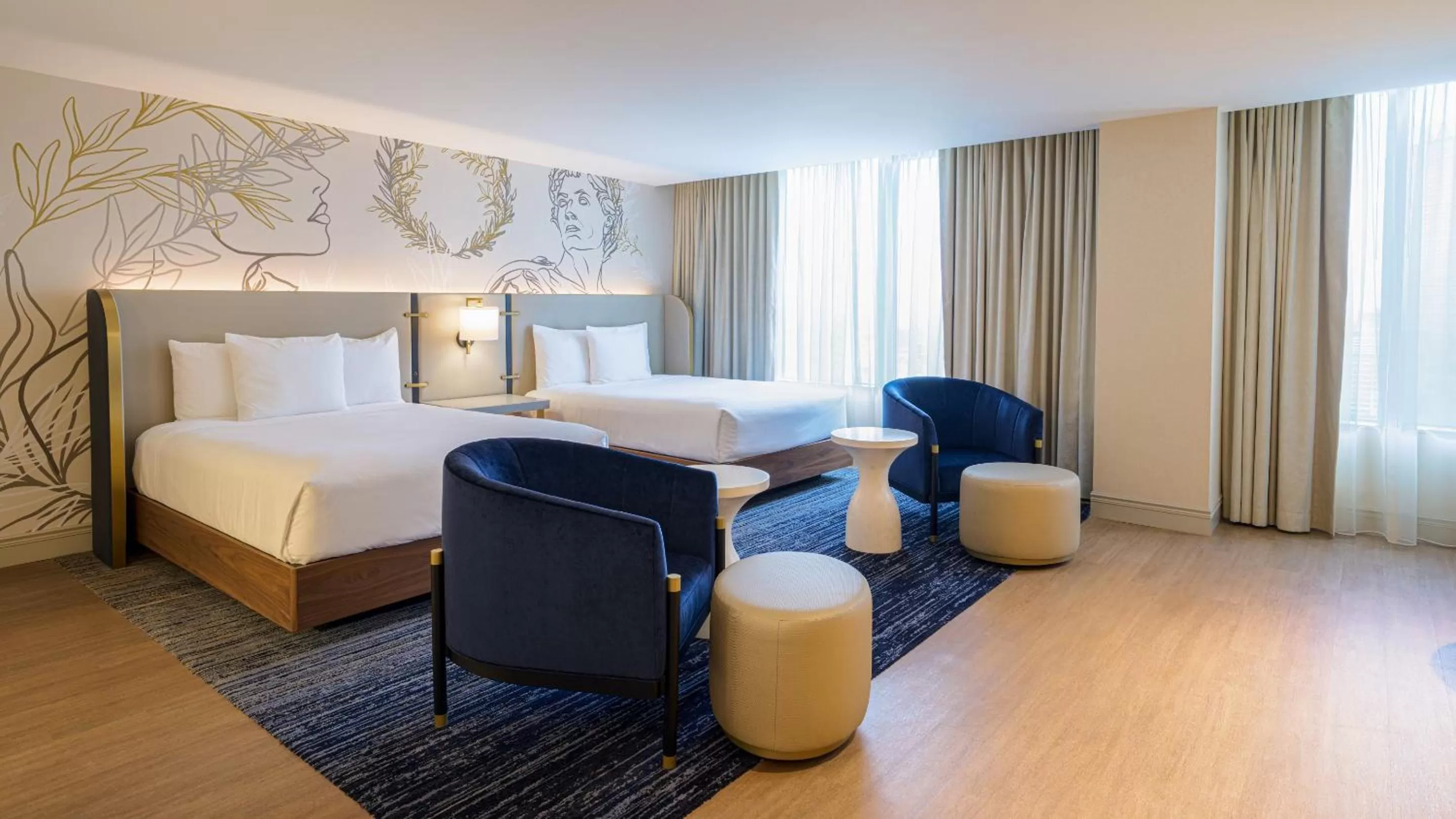 Bedroom, Bed in Caesars Atlantic City, A Caesars Destination