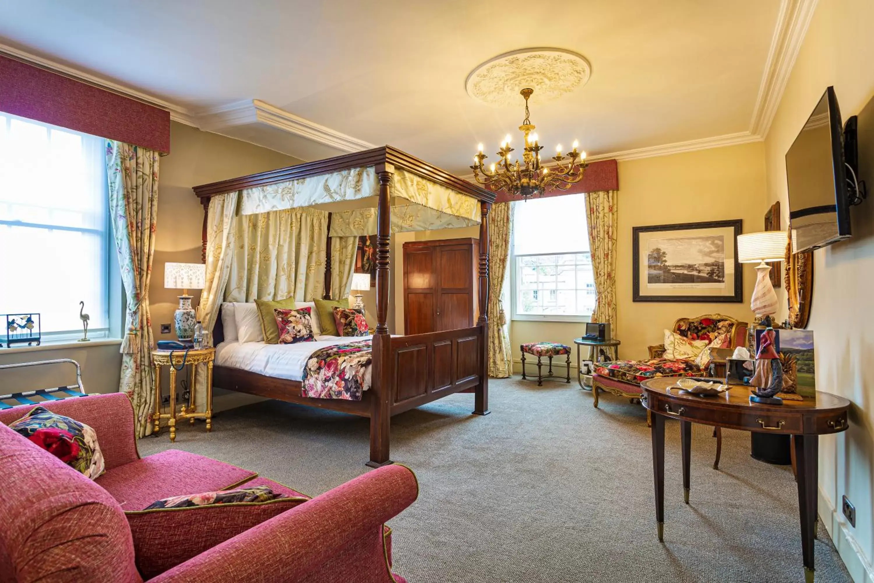 Bedroom, Seating Area in The Rutland Arms Hotel, Bakewell, Derbyshire