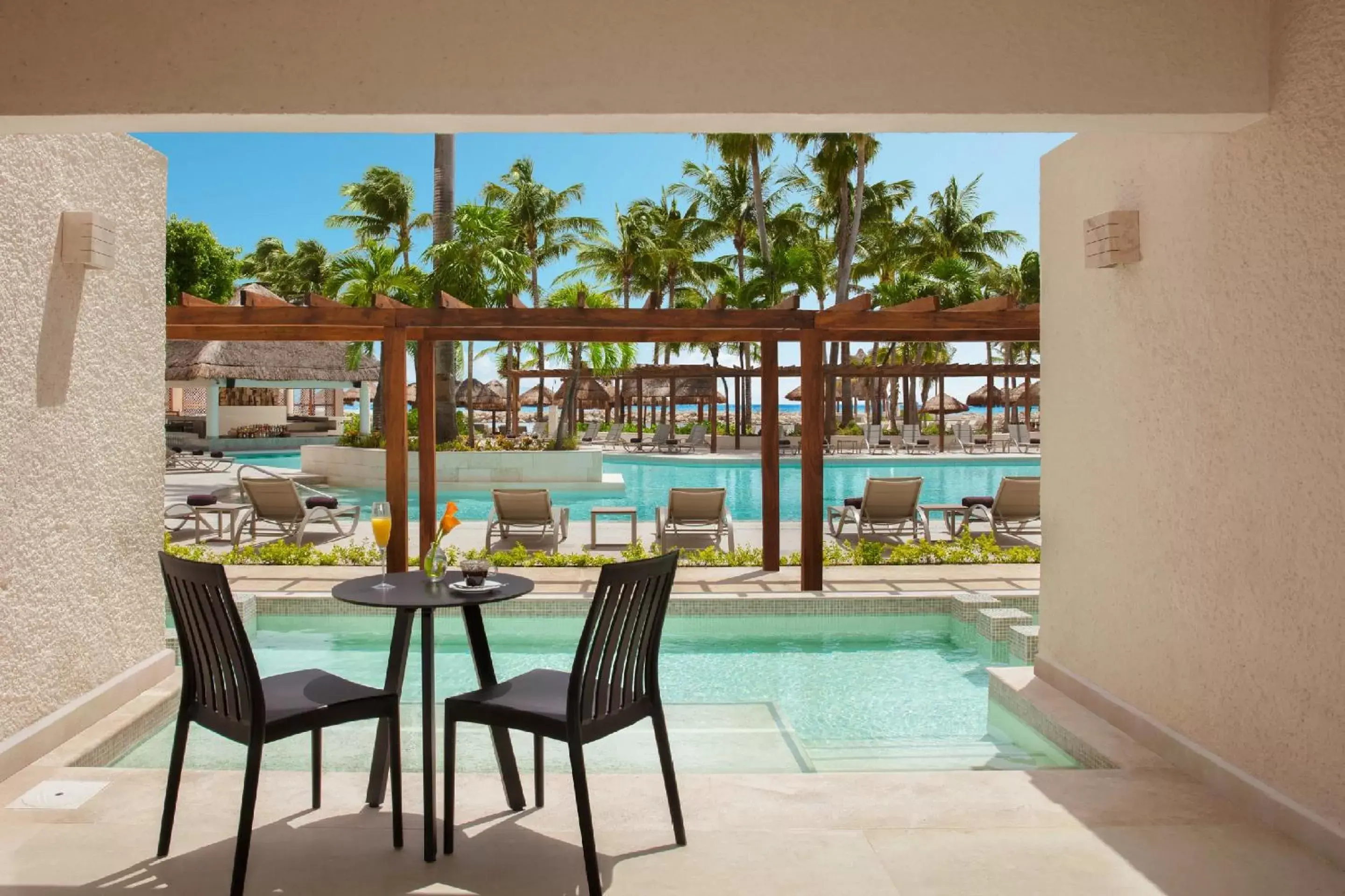 Balcony/Terrace, Swimming Pool in Dreams Aventuras Riviera Maya