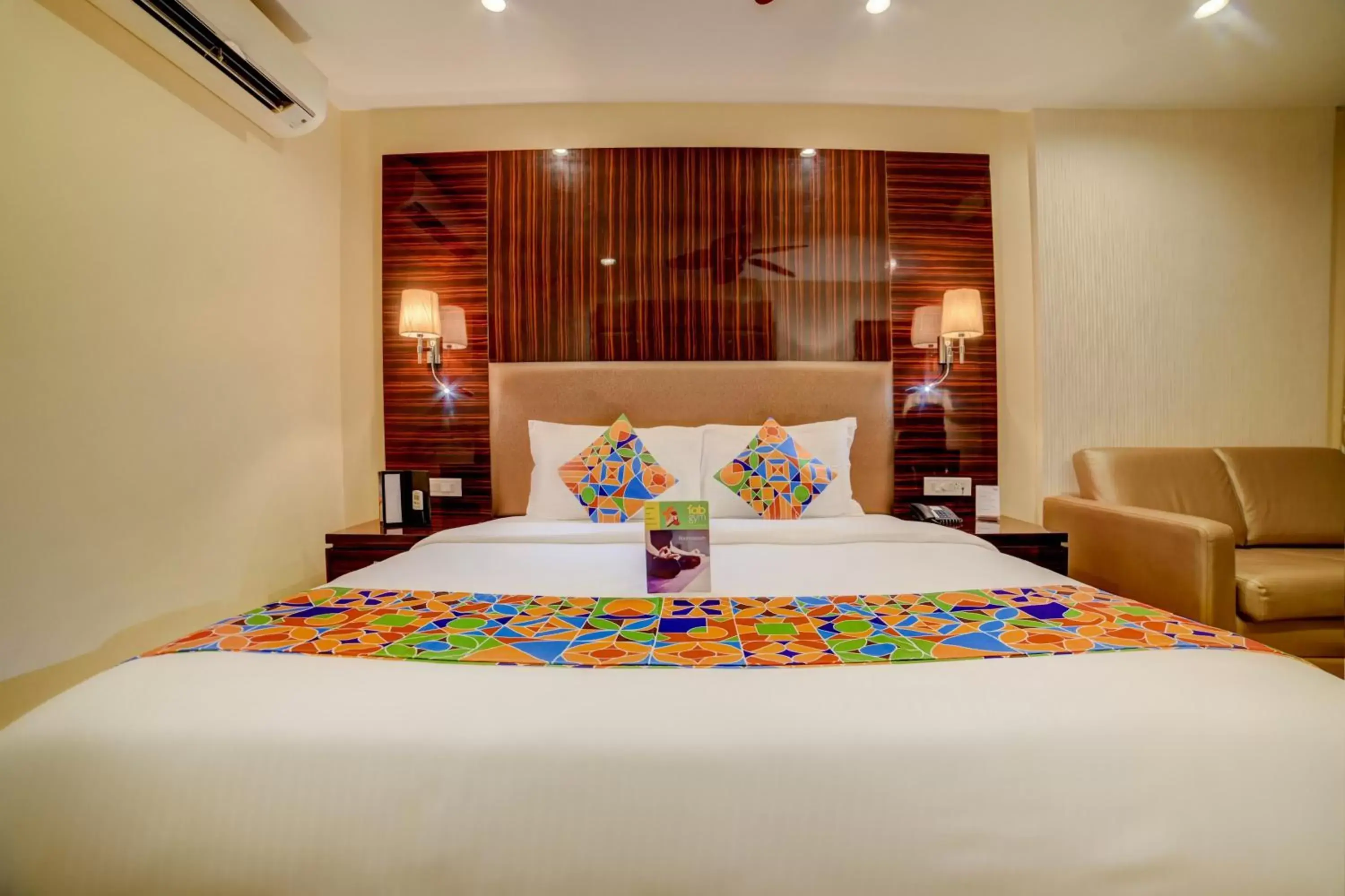 Bedroom, Bed in FabHotel Prime Sarala Crown With Pool, Calangute Beach