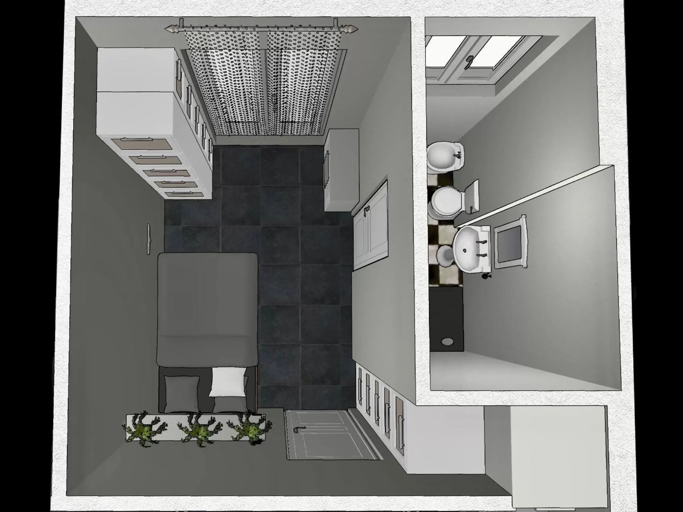 Floor Plan in Stanza 01 Singola con Bagno Privato