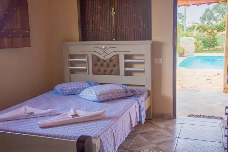 Bed in Pousada e Chales Por do Sol