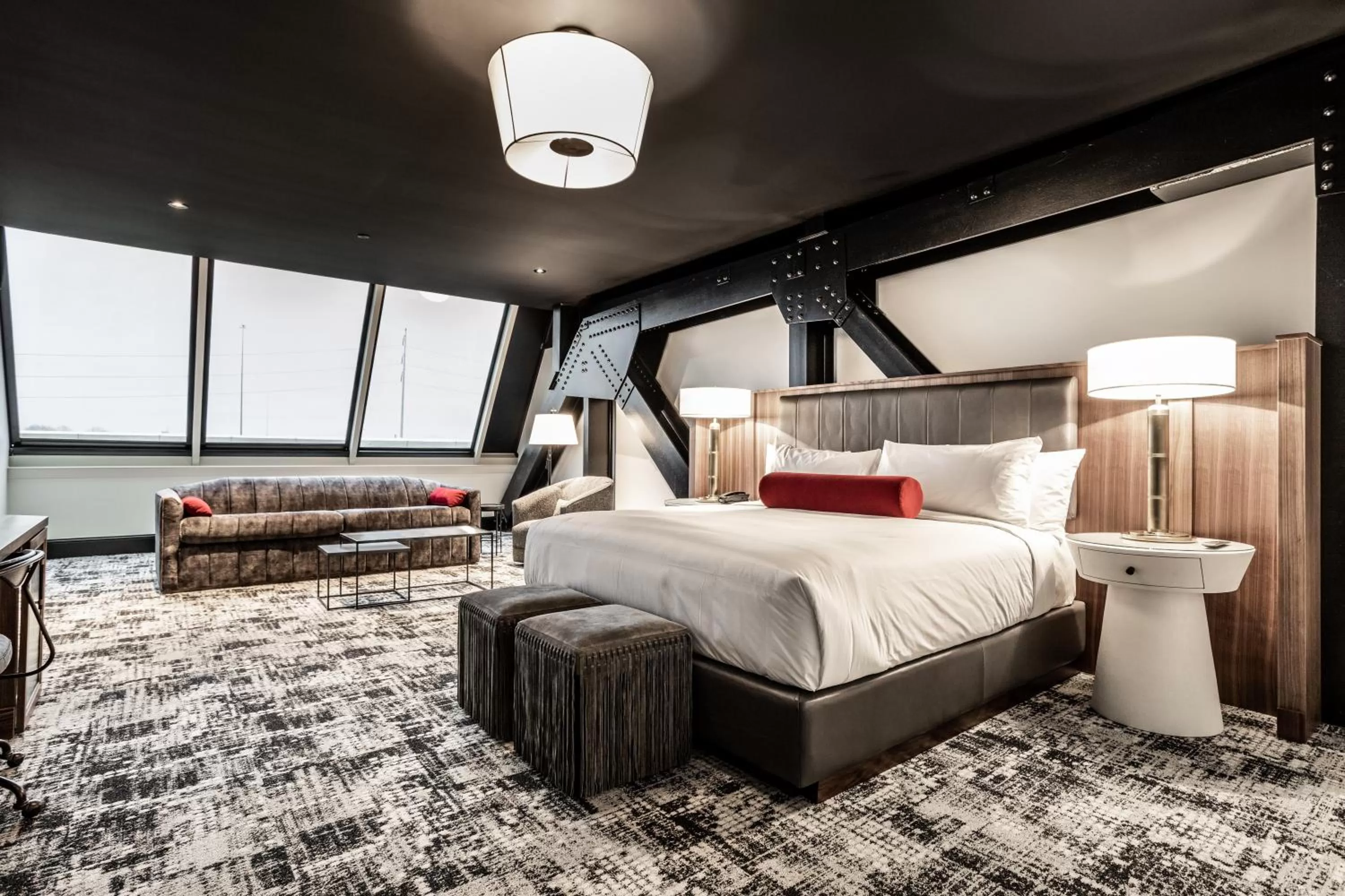 Bed in Bottleworks Hotel