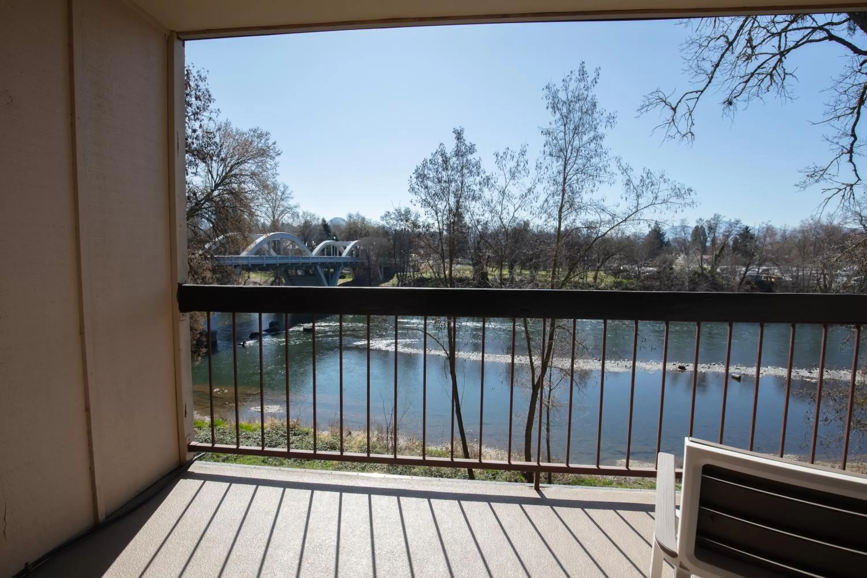 Balcony/Terrace, Pool View in Riverside Inn