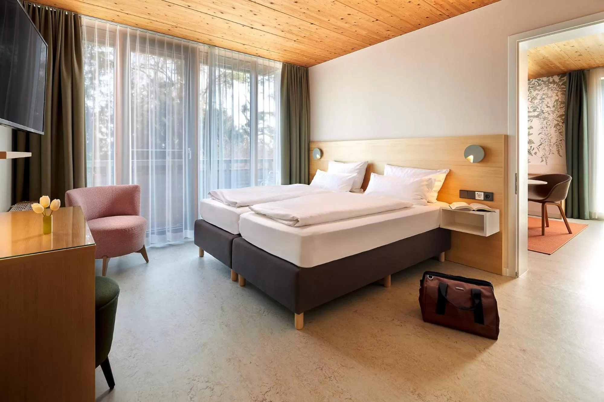 Bed in Seehörnle Bio Hotel & Gasthaus