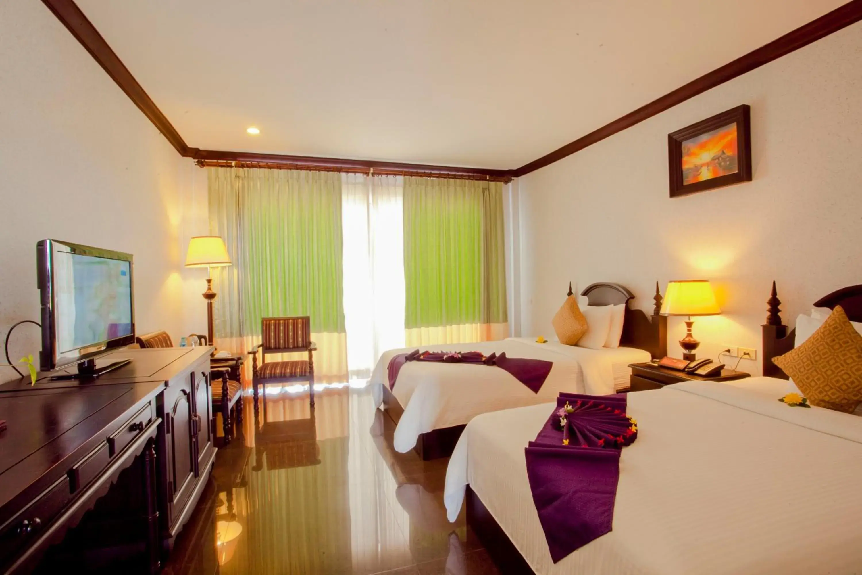 Bed in Lucky Angkor Hotel & Spa