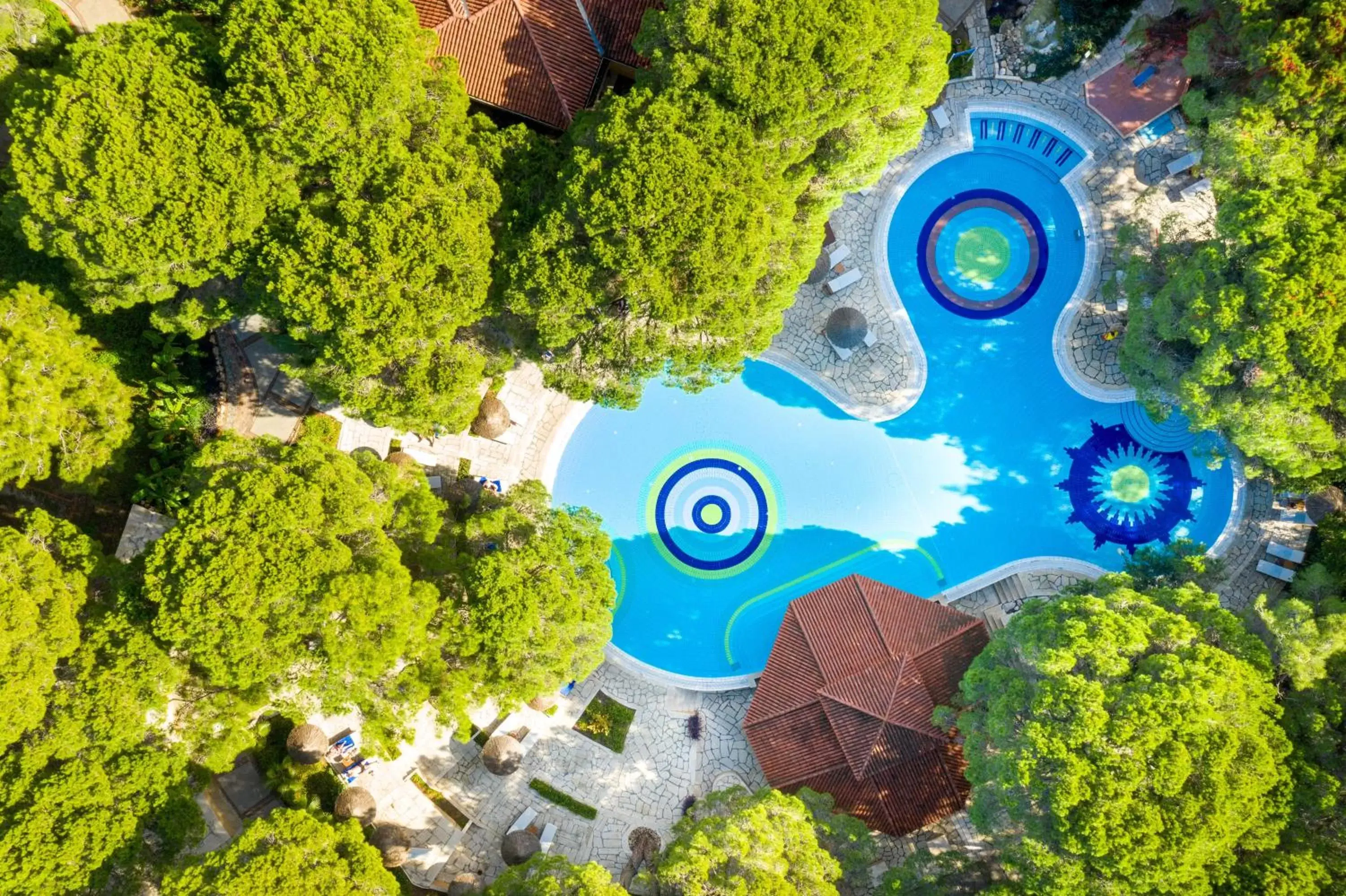 Swimming pool, Bird's-eye View in Aquaworld Belek