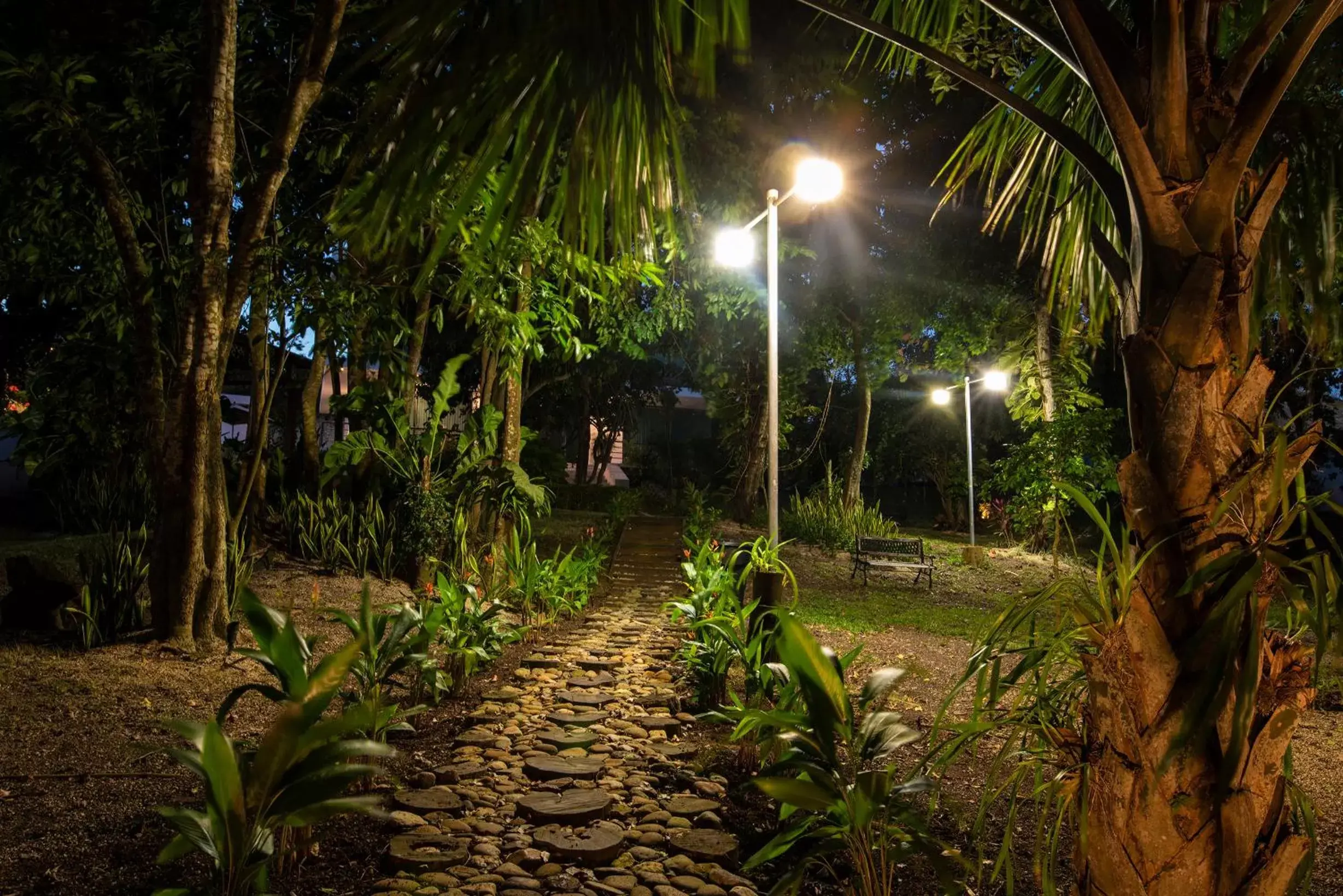 Night, Garden in Casa Aakal Lagoon Front