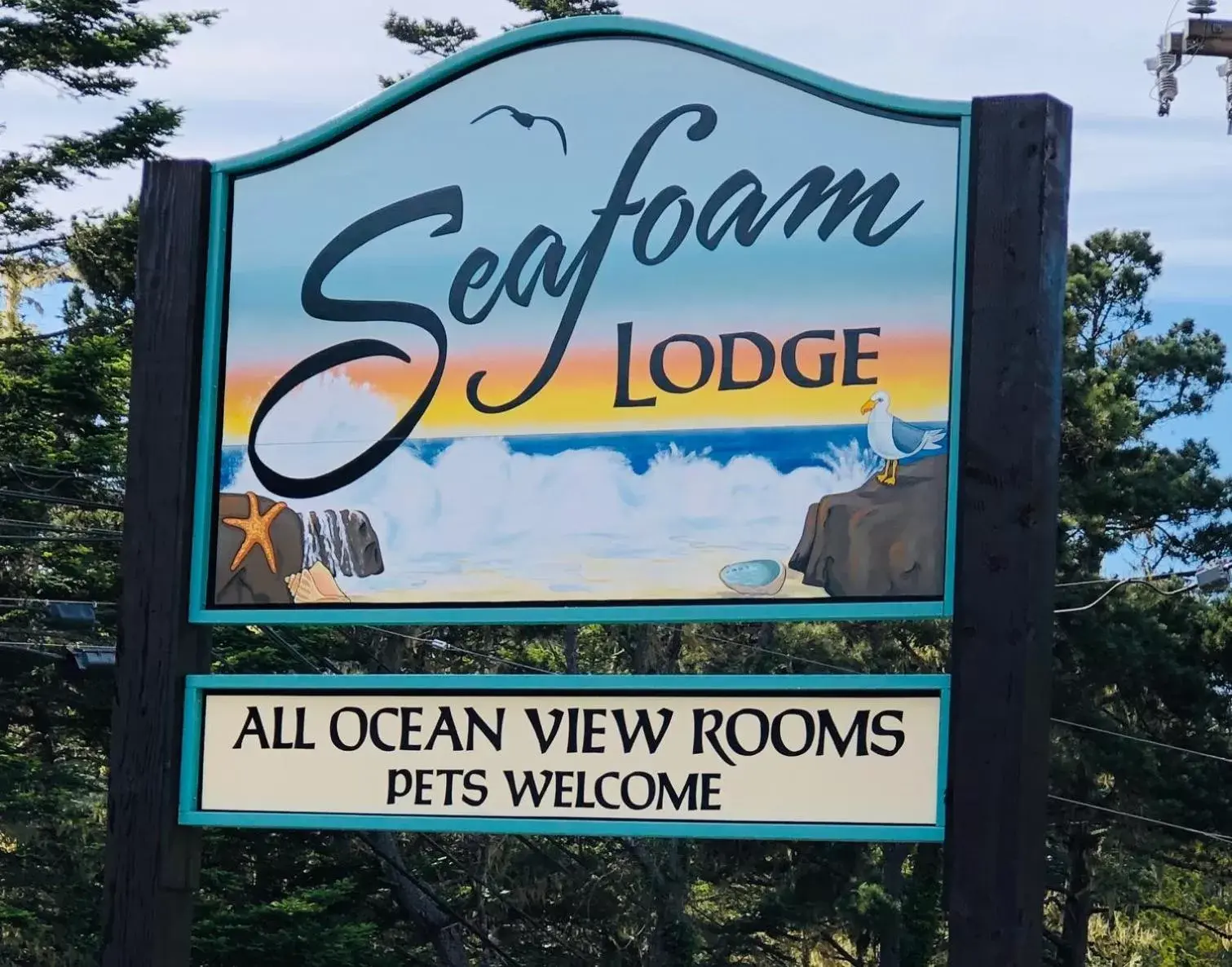 Property Logo/Sign in Seafoam Lodge