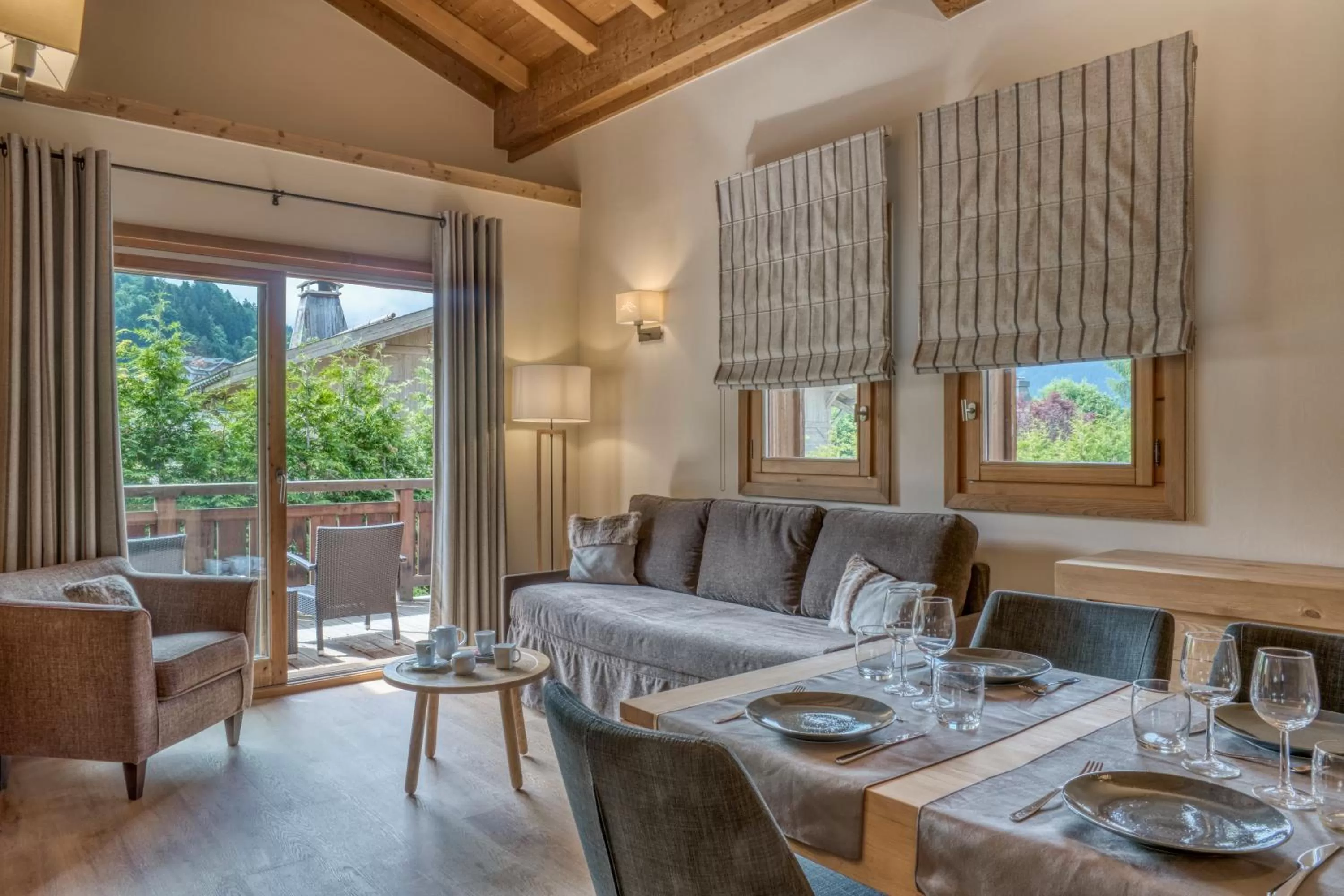 Living room in Les Loges Blanches Megève