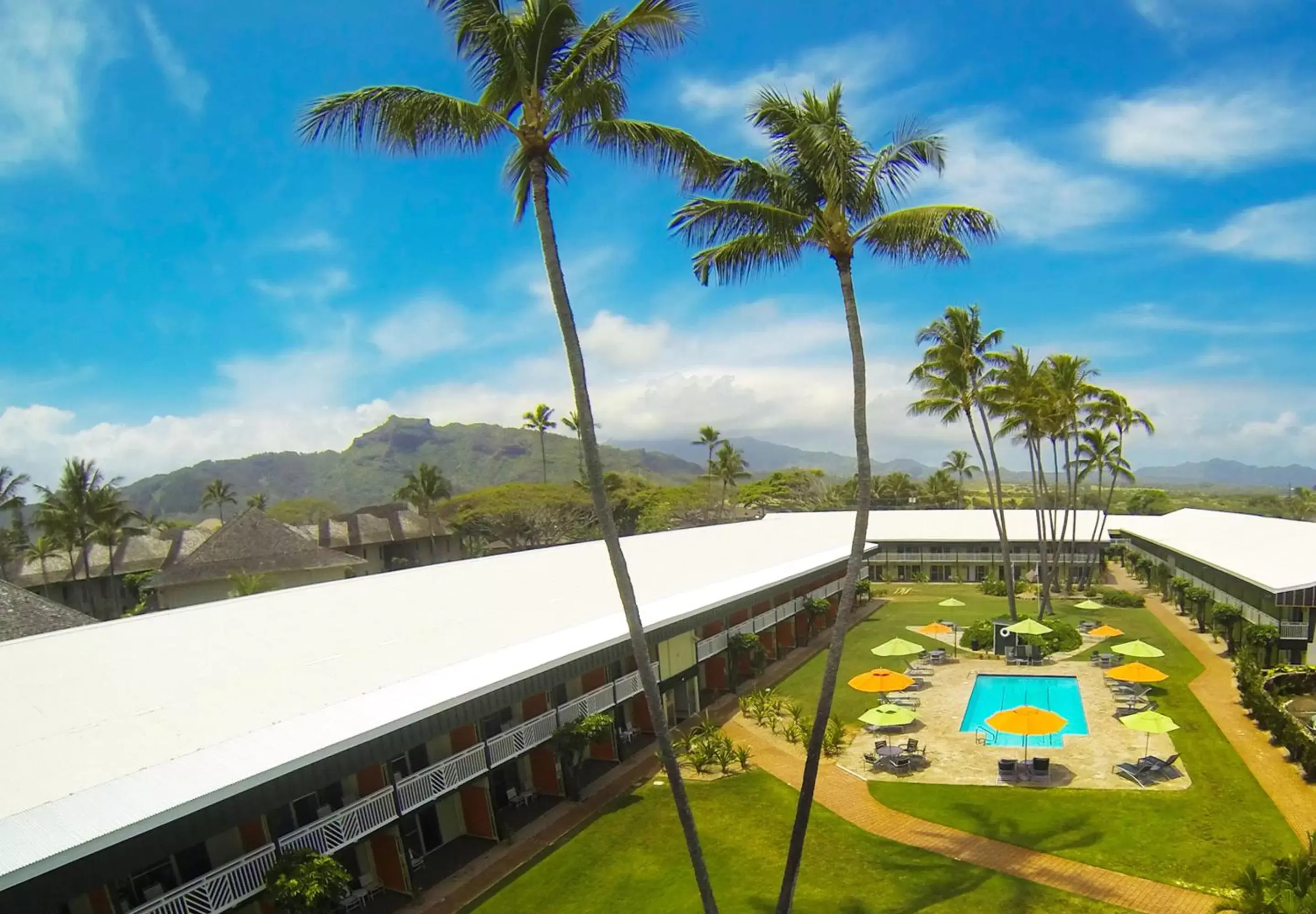 Bird's eye view, Pool View in Kauai Shores Hotel