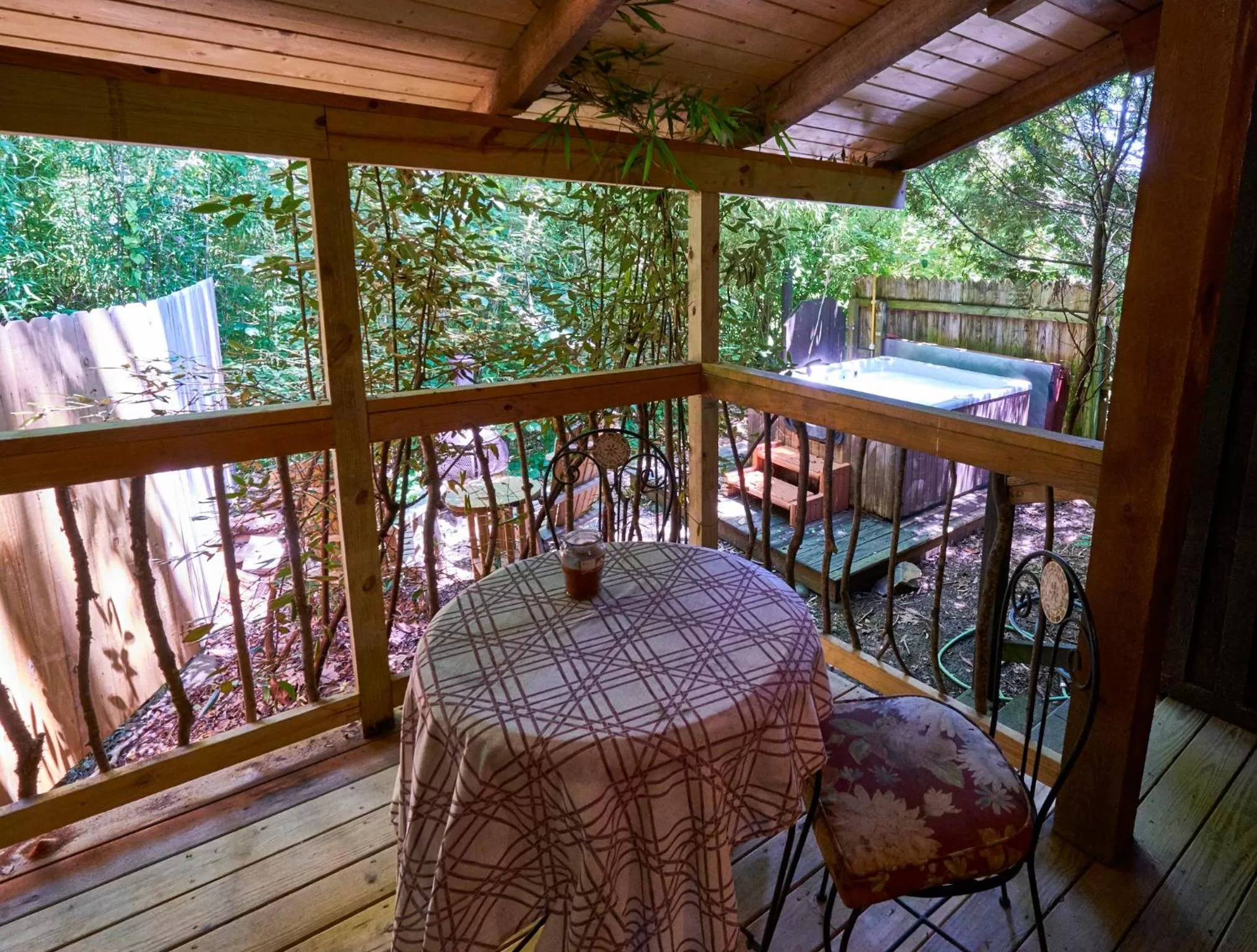 Pool View in Creekwalk Inn Bed and Breakfast with Cabins