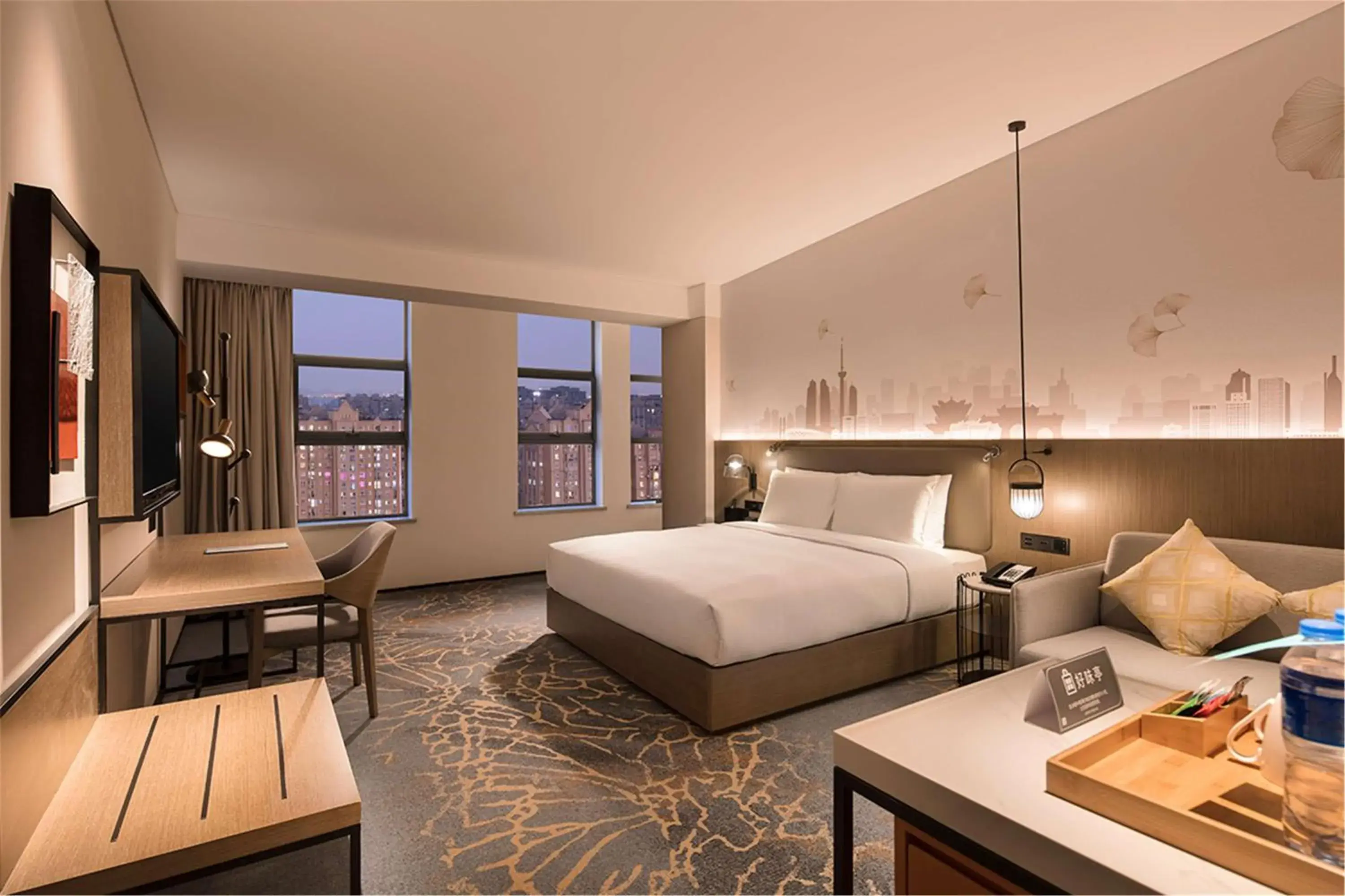 Bed in Hilton Garden Inn Xuzhou Yunlong Bed in Hilton Garden Inn Xuzhou Yunlong