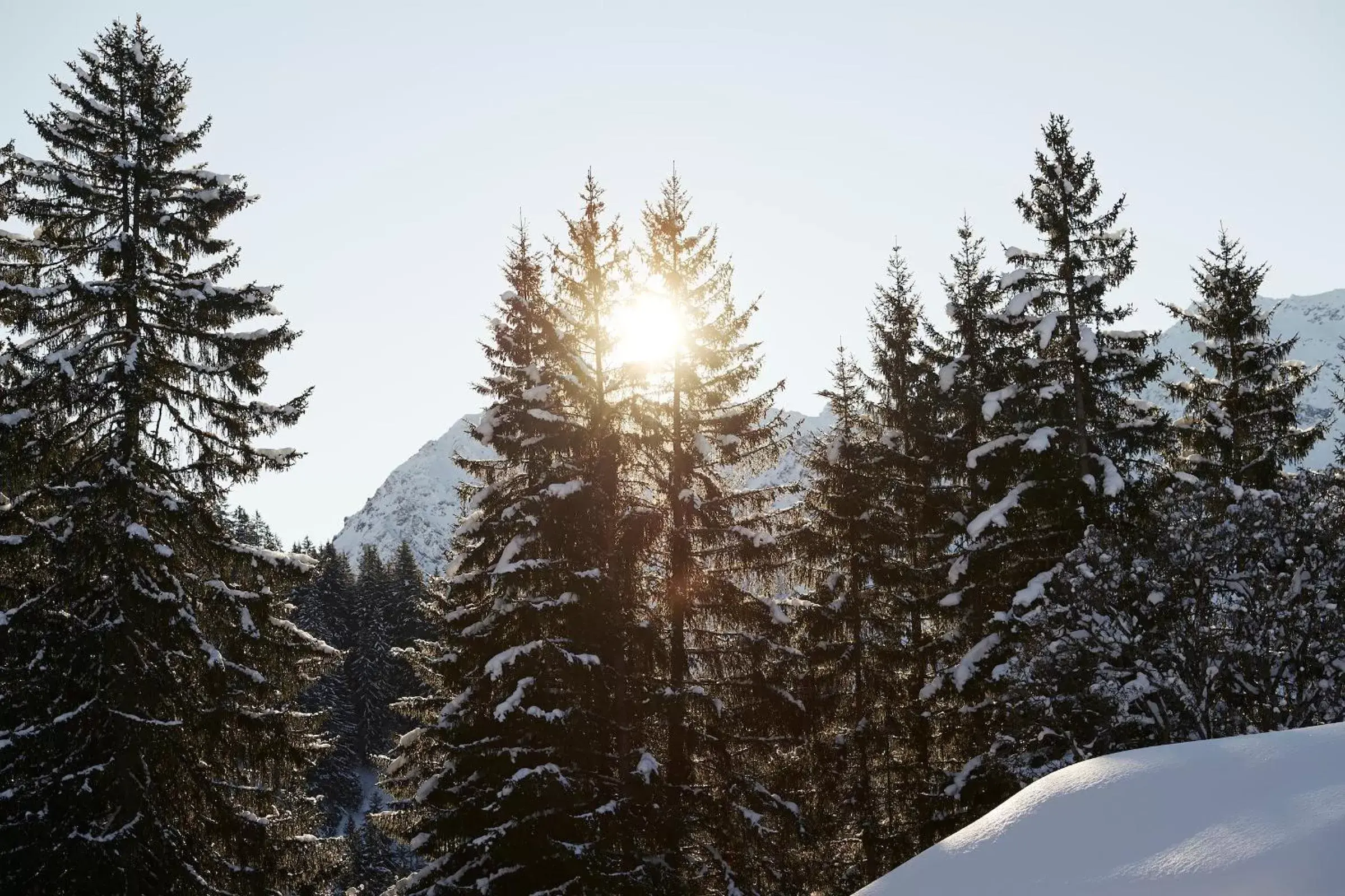 Landmark view, Winter in Berghaus Alpenrösli