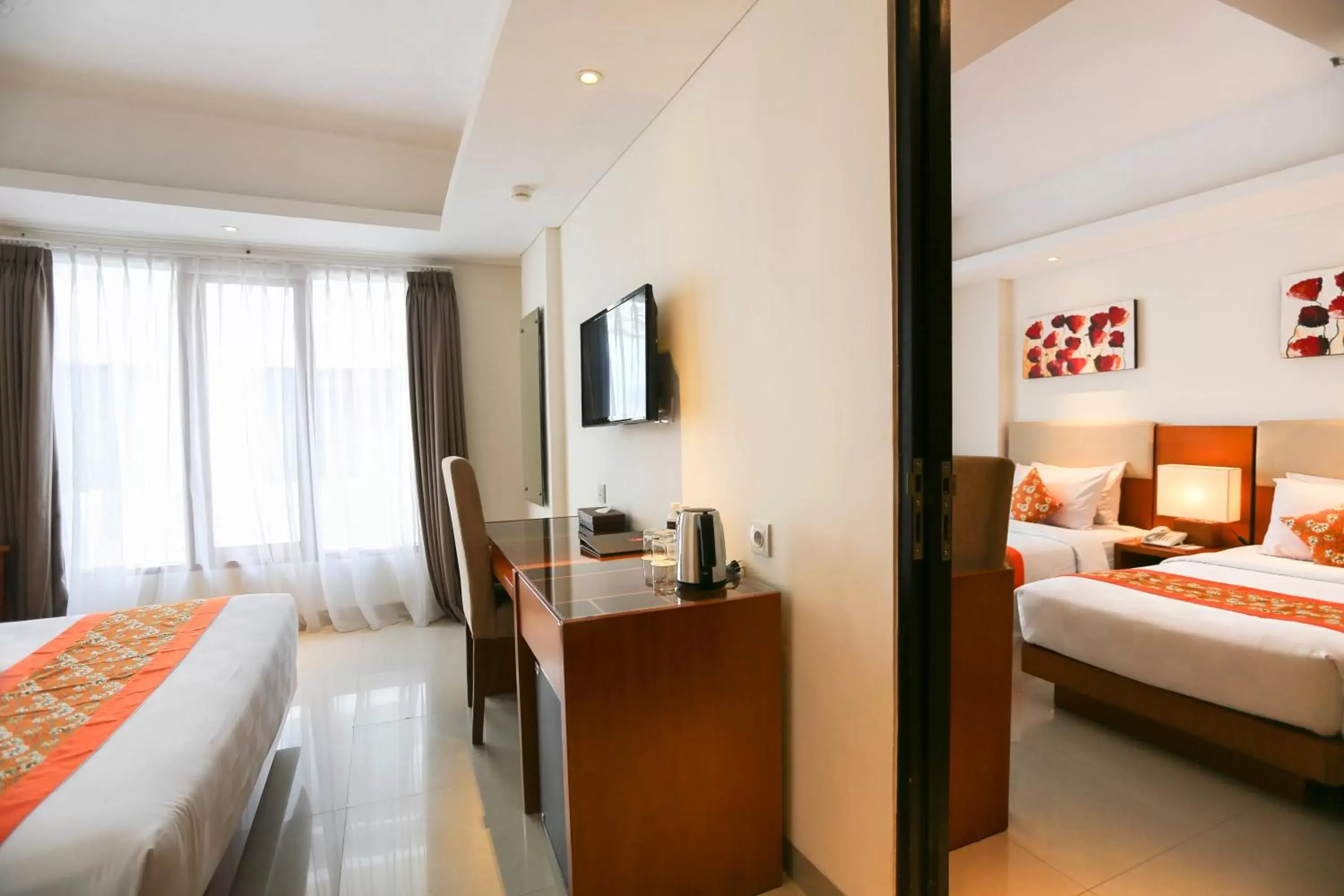 Bedroom, Bed in The Sun Hotel & Spa Legian - CHSE Certified