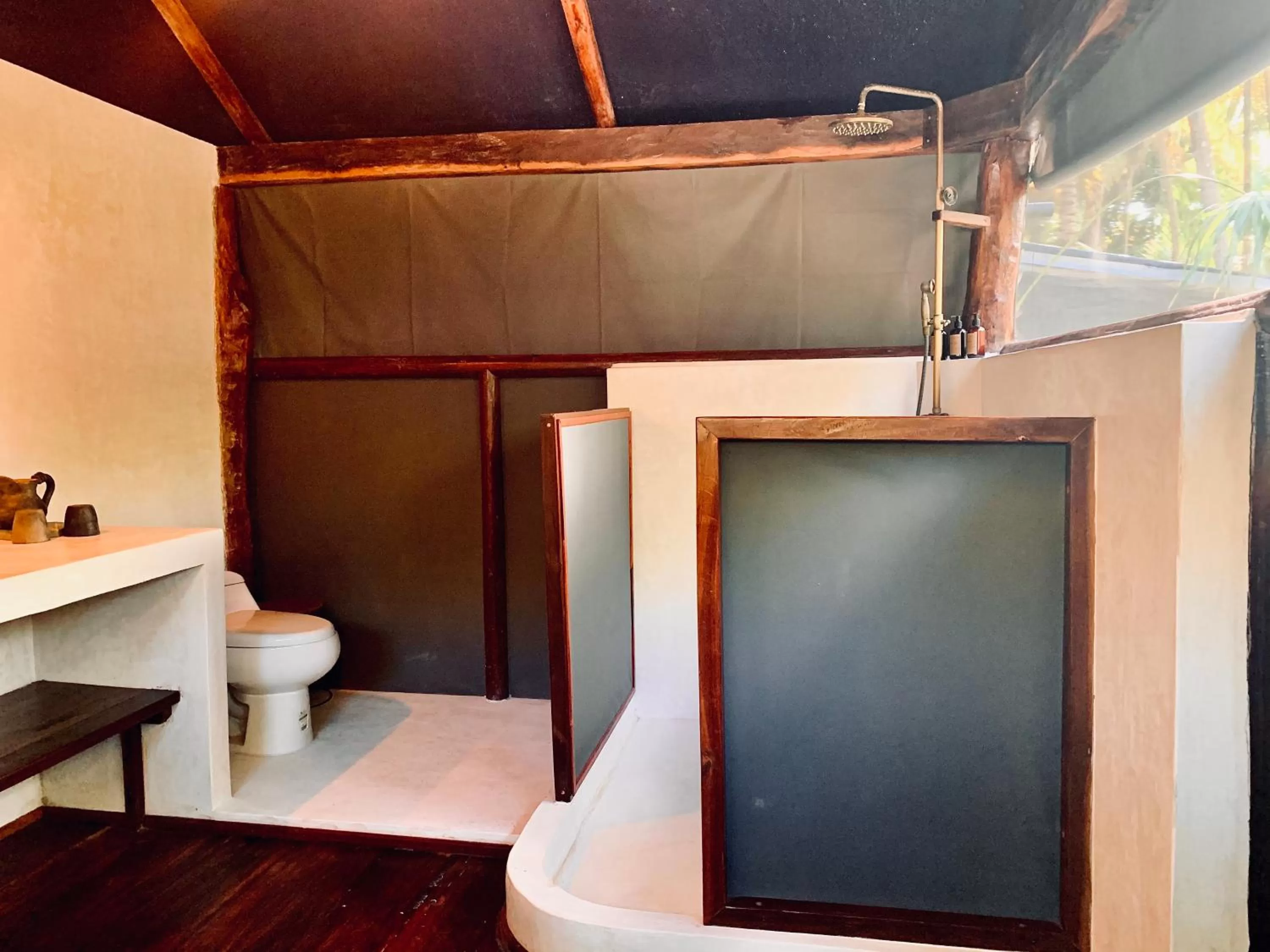 Shower in Libelula Tulum Beachfront Hotel