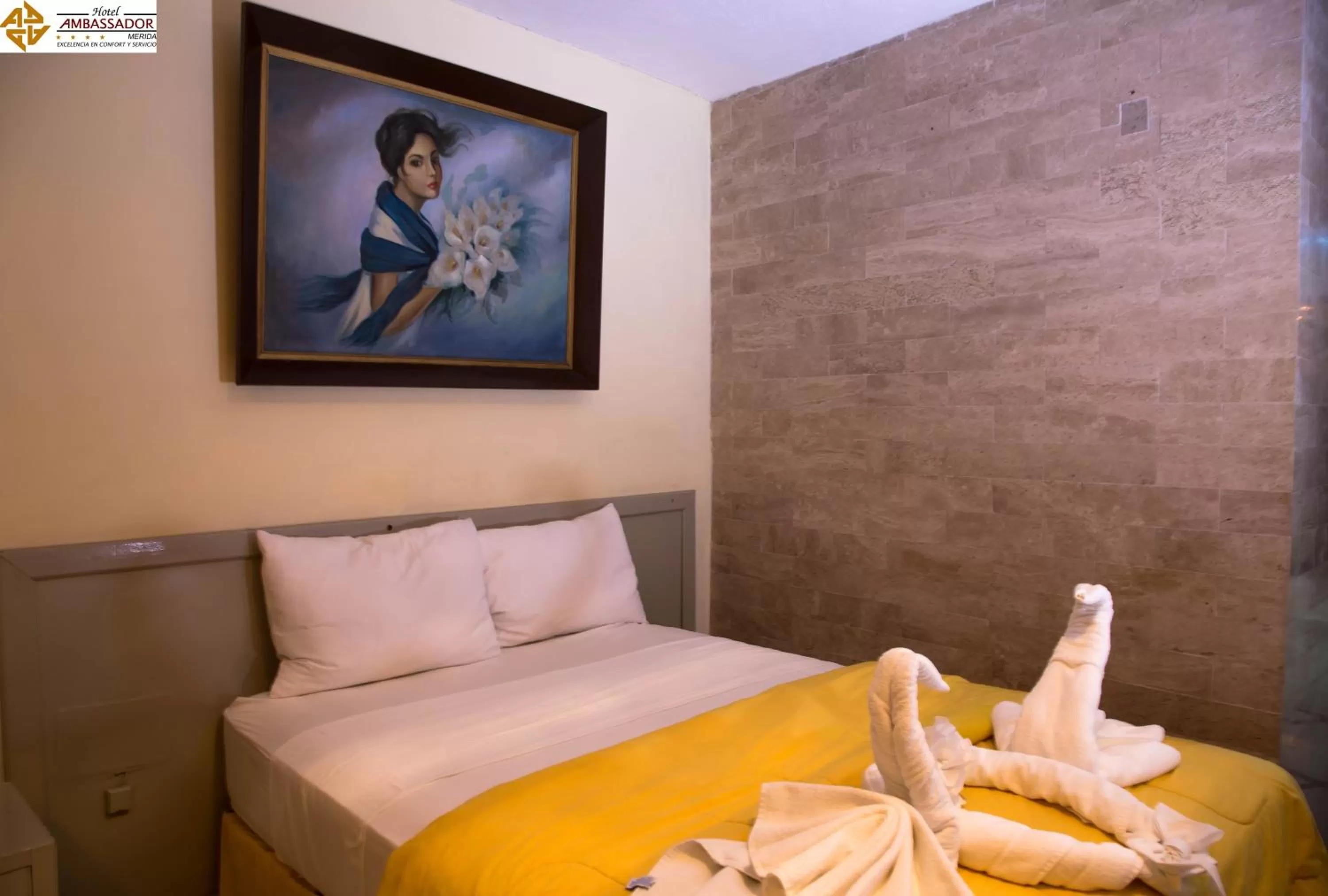 Bed in Hotel Ambassador Mérida