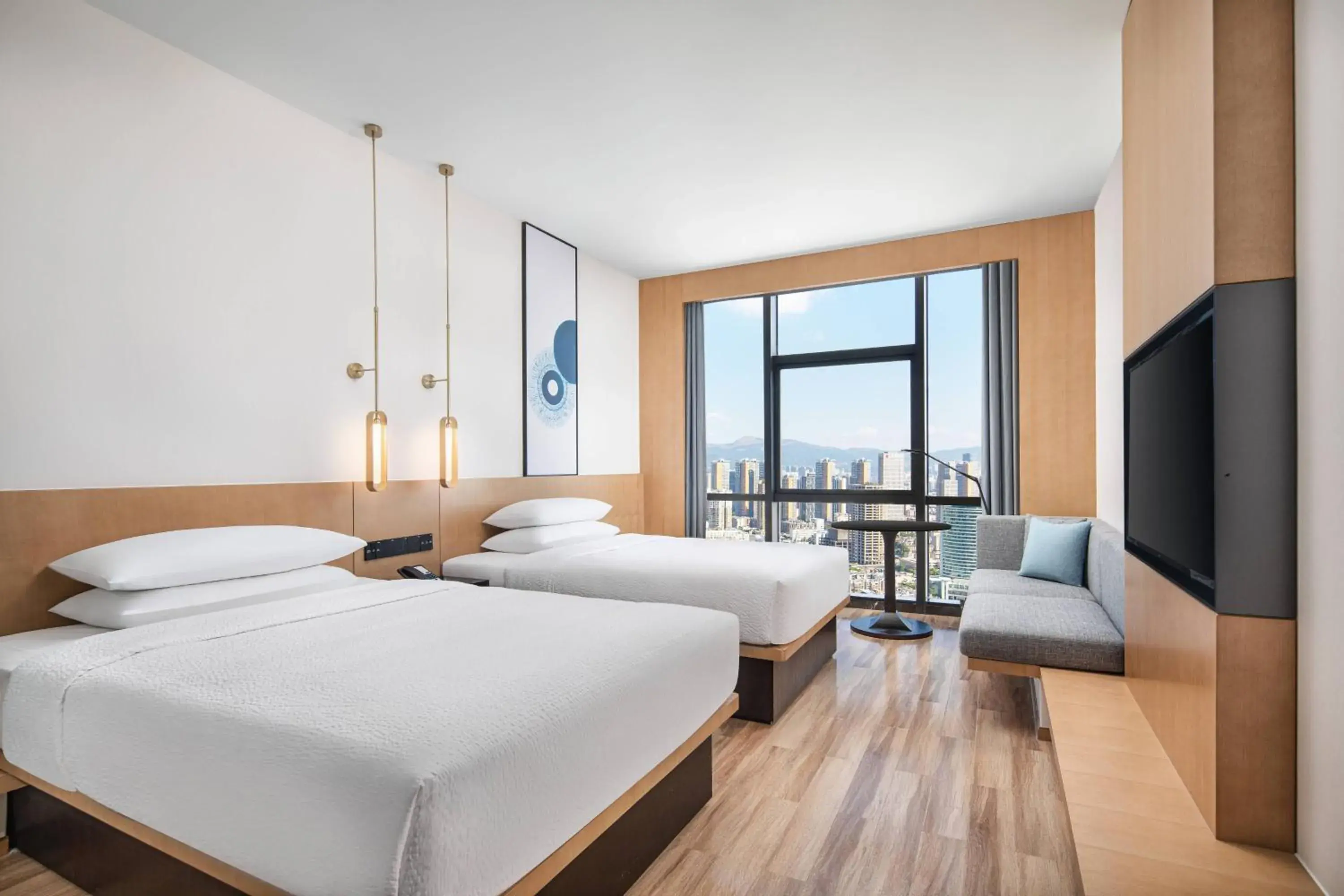 Standard Double Room with Two Double Beds and City View in Fairfield by Marriott Kunming Xinying Standard Double Room with Two Double Beds and City View in Fairfield by Marriott Kunming Xinying