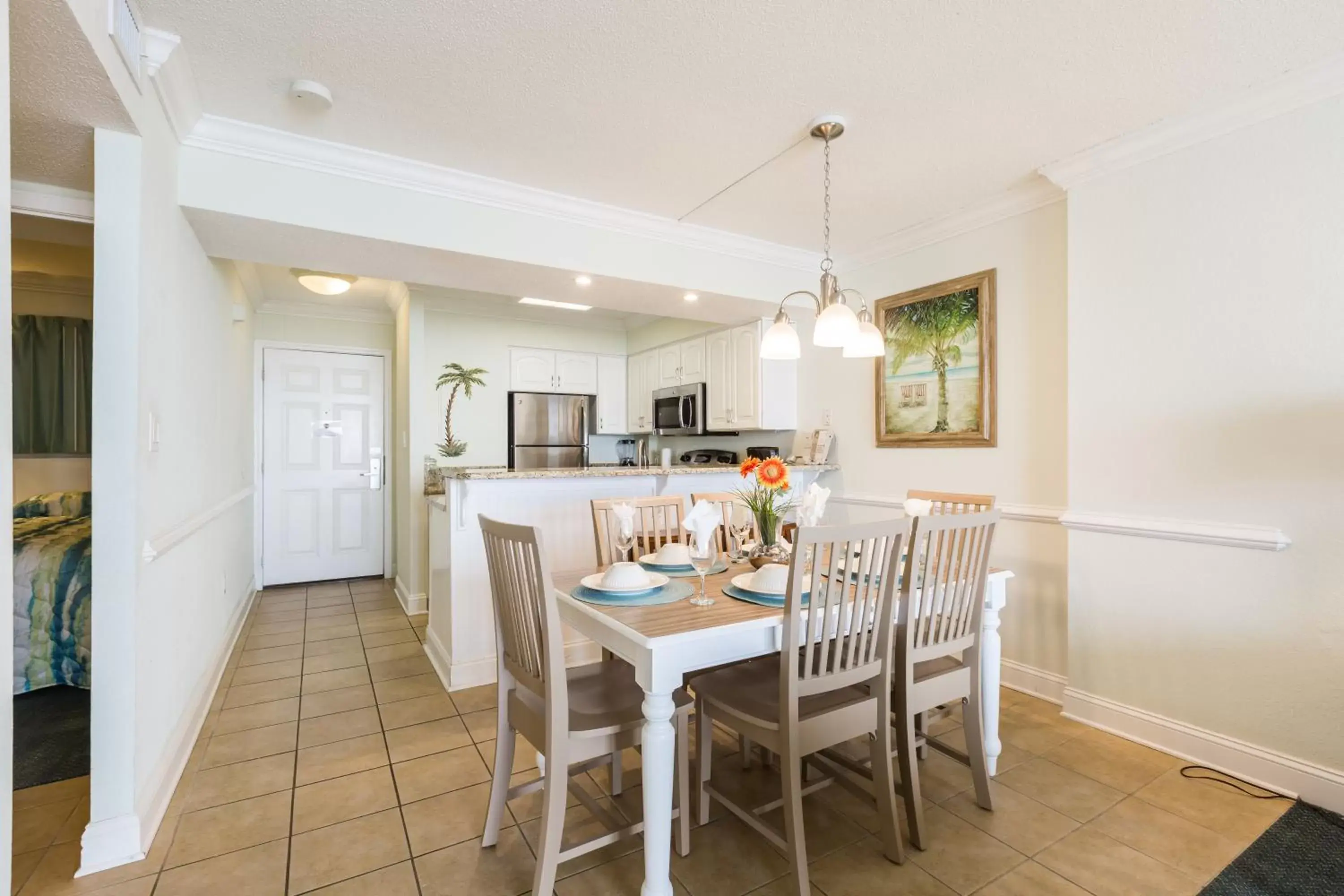 Kitchen or kitchenette, Dining Area in Sands Beach Club by Capital Vacations