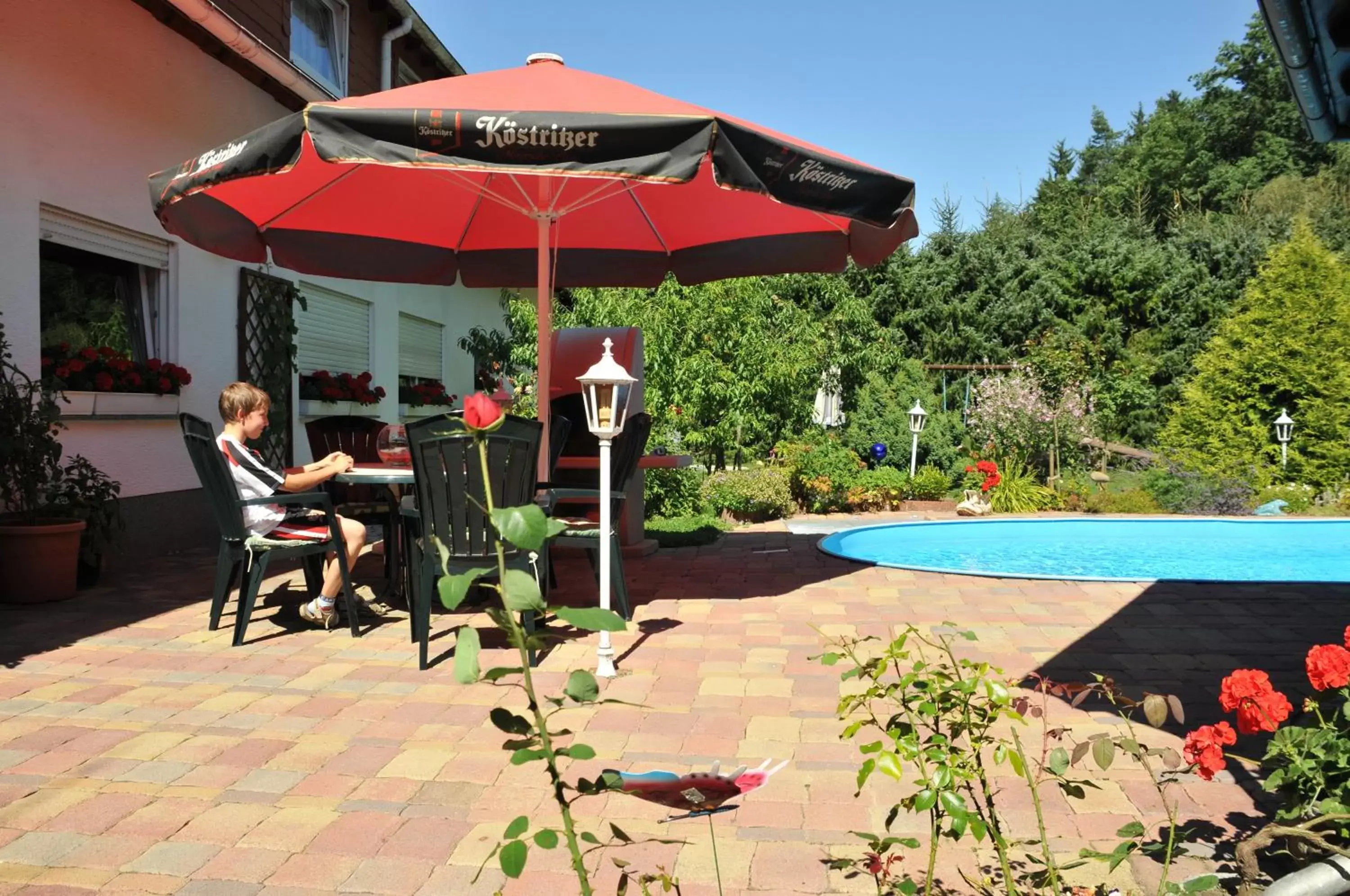 BBQ facilities, Swimming Pool in Land-Hotel Am Wald Garni